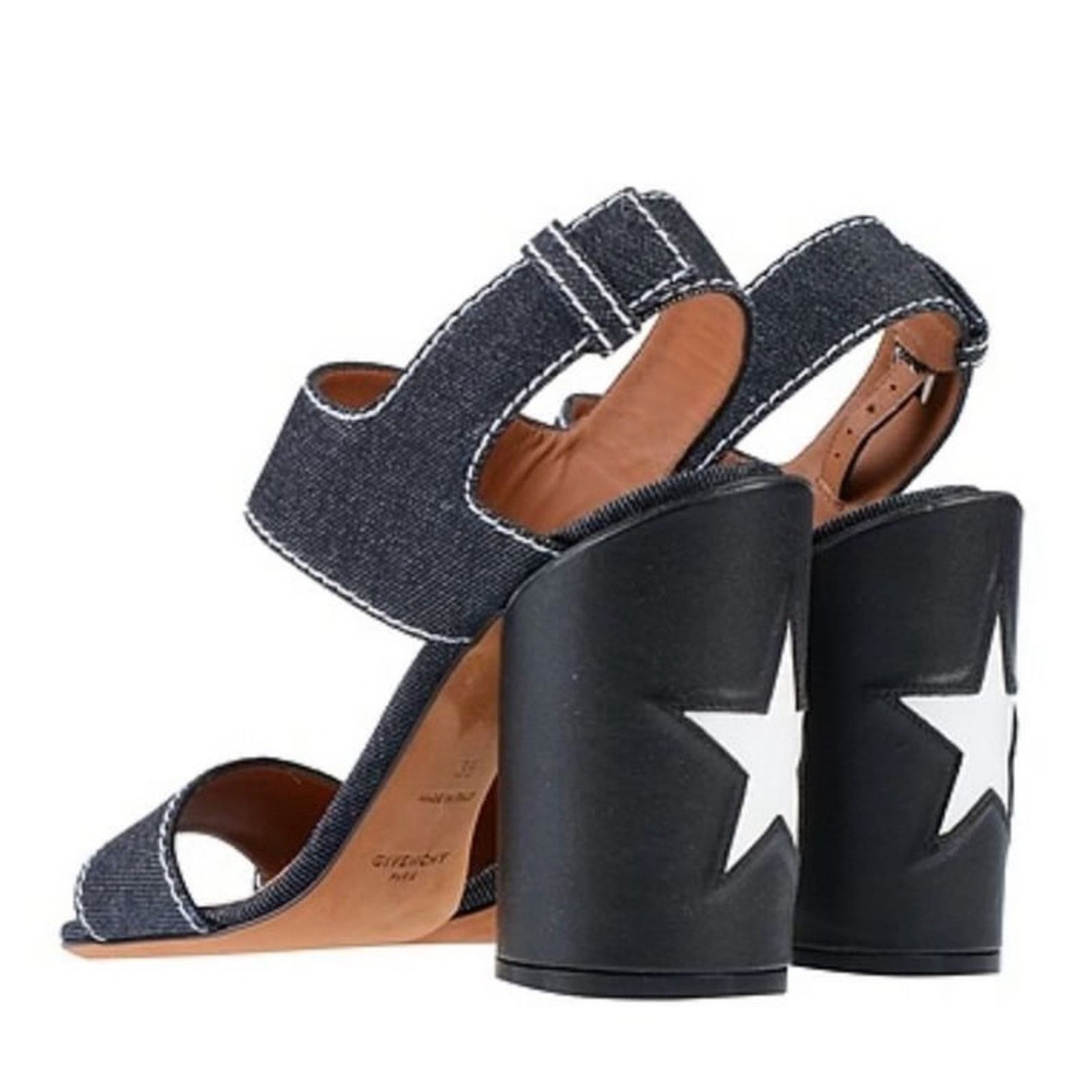 Givenchy RARE GIVENCHY Denim Blue Sandal Star Block Heels | Sz. 36 Size US 5.5 / IT 35.5 - 2 Thumbnail