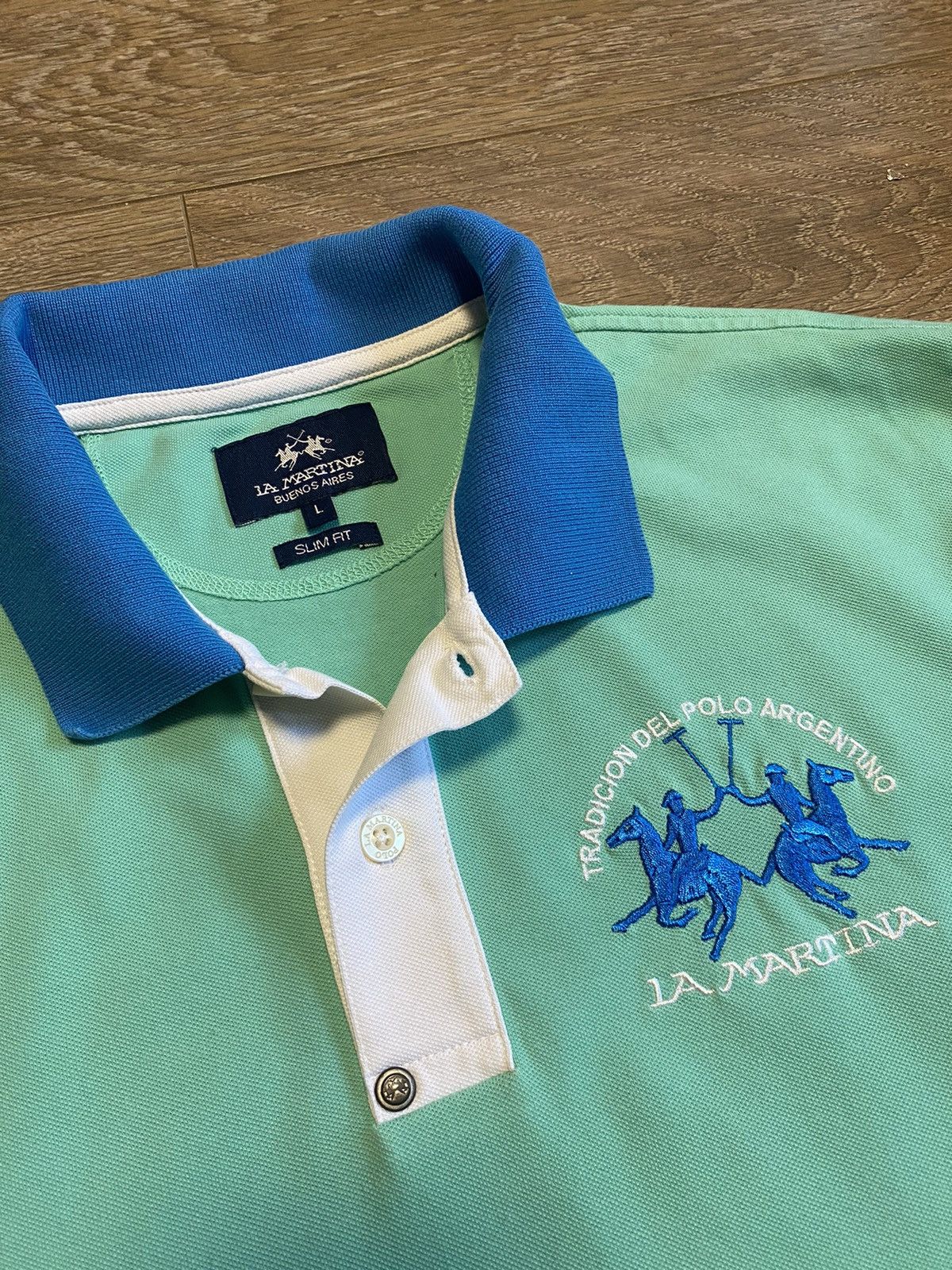 La Martina × Vintage Vintage La Martina Polo Tshit Emerald Size US L / EU 52-54 / 3 - 5 Thumbnail