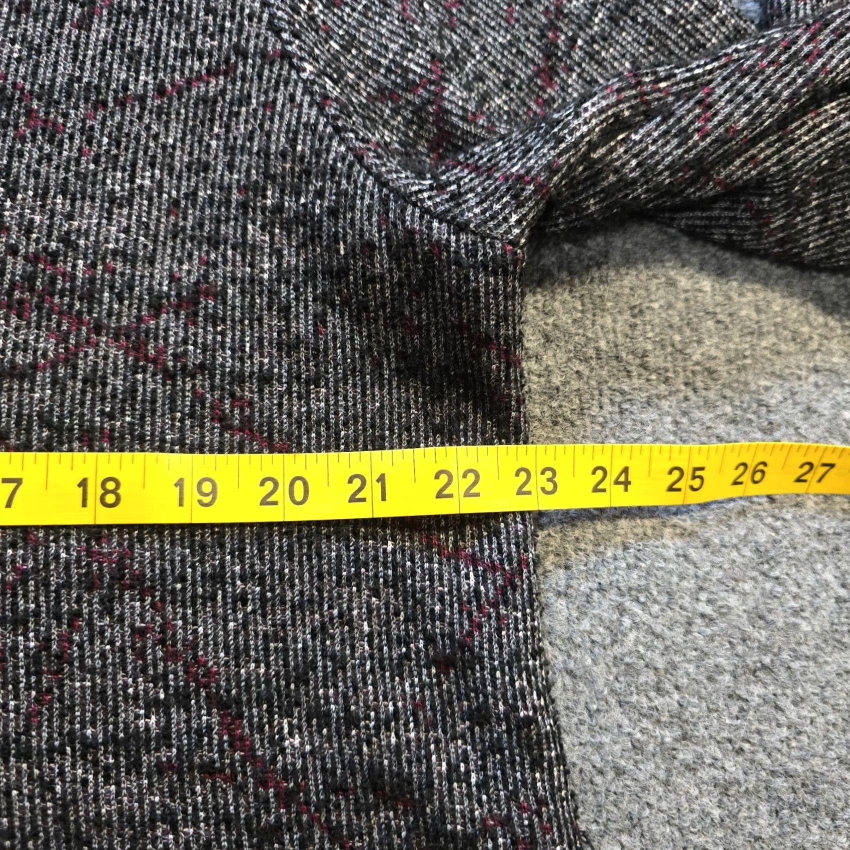Vintage Parsley & Sage Cardigan Womens XL Black Textured Boucle Lagenlook Cardigan Knit Sleeve Long V-Neck Button Size XL / US 12-14 / IT 48-50 - 6 Thumbnail
