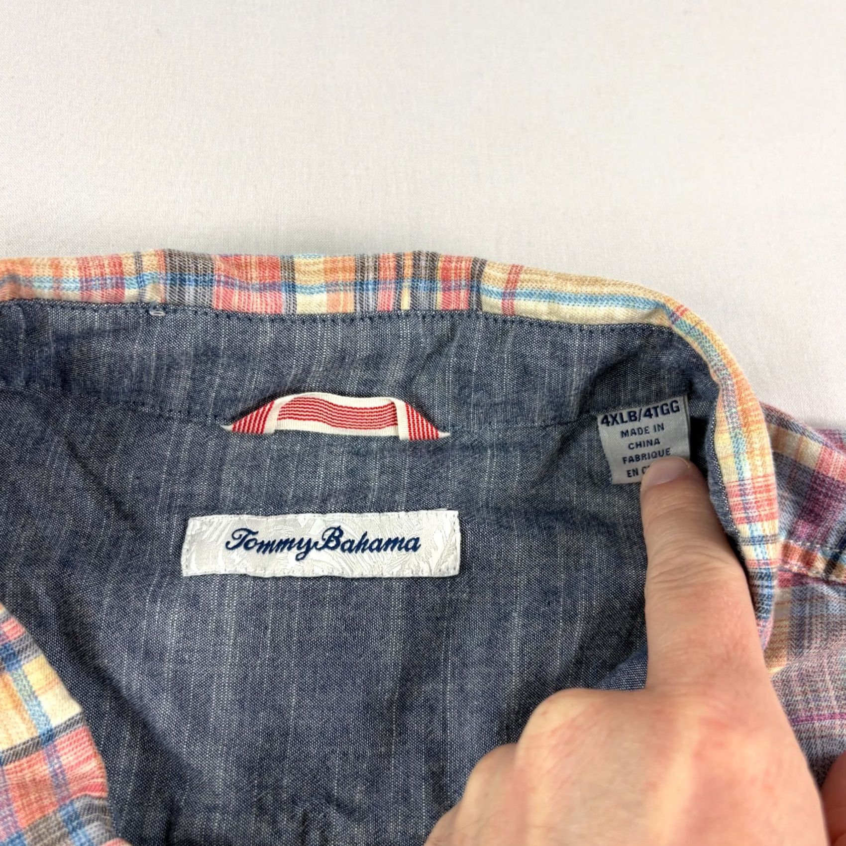 Tommy Bahama VINTAGE Tommy Bahama Shirt Mens 4XB Big Orange Plaid Button Up Long Sleeve Casual Size US XXL / EU 58 / 5 - 3 Thumbnail