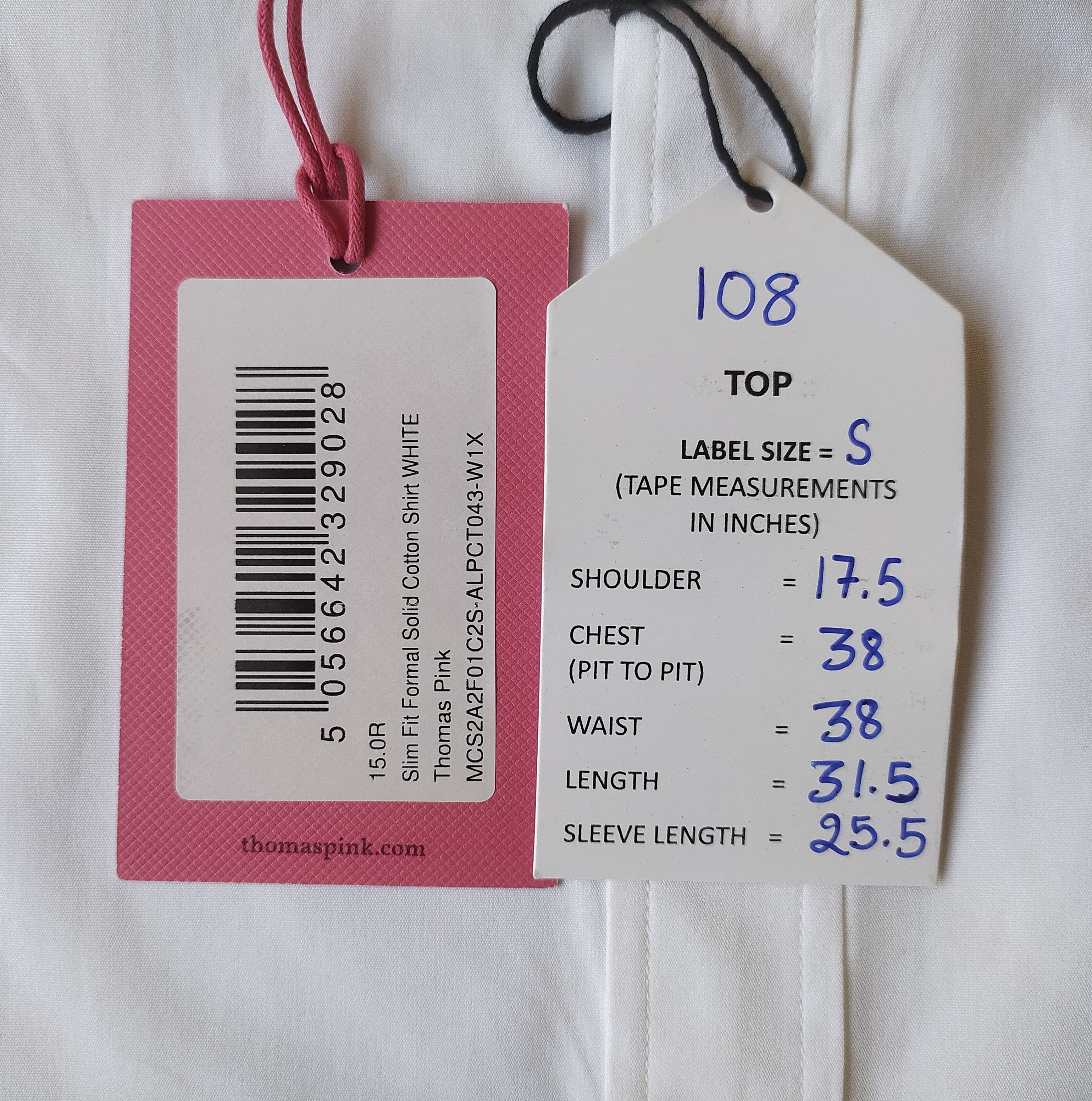 Thomas Pink Thomas Pink Slim Fit Formal soild Shirt Free Shipping T/108 Size US S / EU 44-46 / 1 - 6 Thumbnail