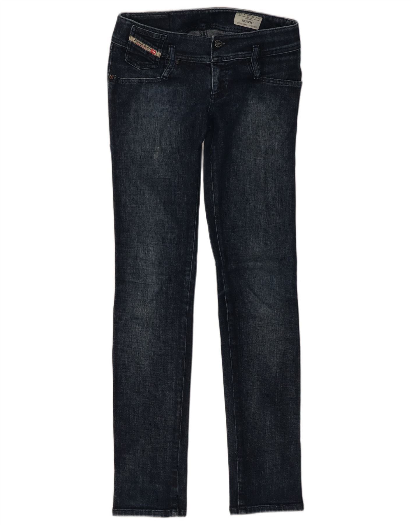 Diesel Womens Matic Skinny Jeans W26 L32 Navy Blue Cotton Size 26" / US 2 / IT 38 - 1 Thumbnail
