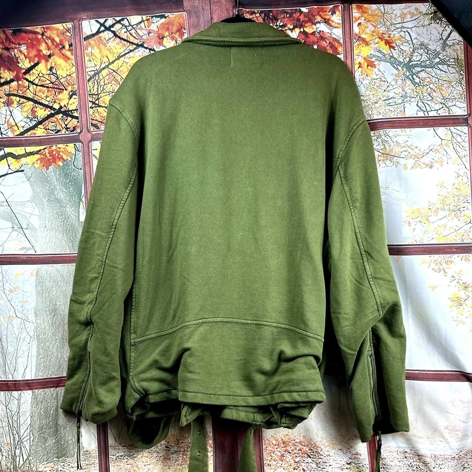 Free People Free People Rebel Knit Oversized Moto Jacket Green - size XL Size XL / US 12-14 / IT 48-50 - 11 Thumbnail