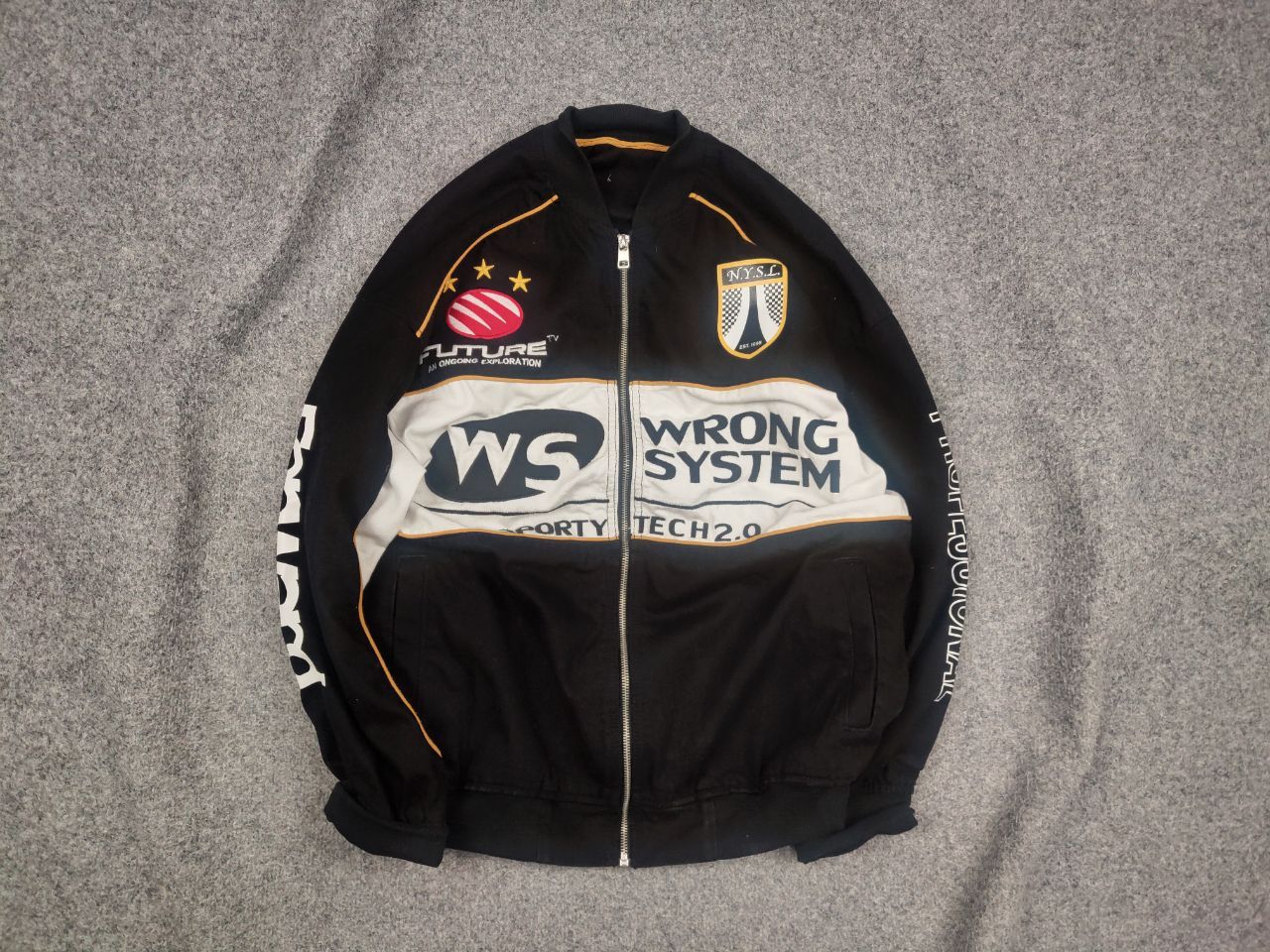 Vintage Vintage Wrong system Fast Race Logo Bomber jacket Racing Y2K Size US M / EU 48-50 / 2 - 1 Thumbnail