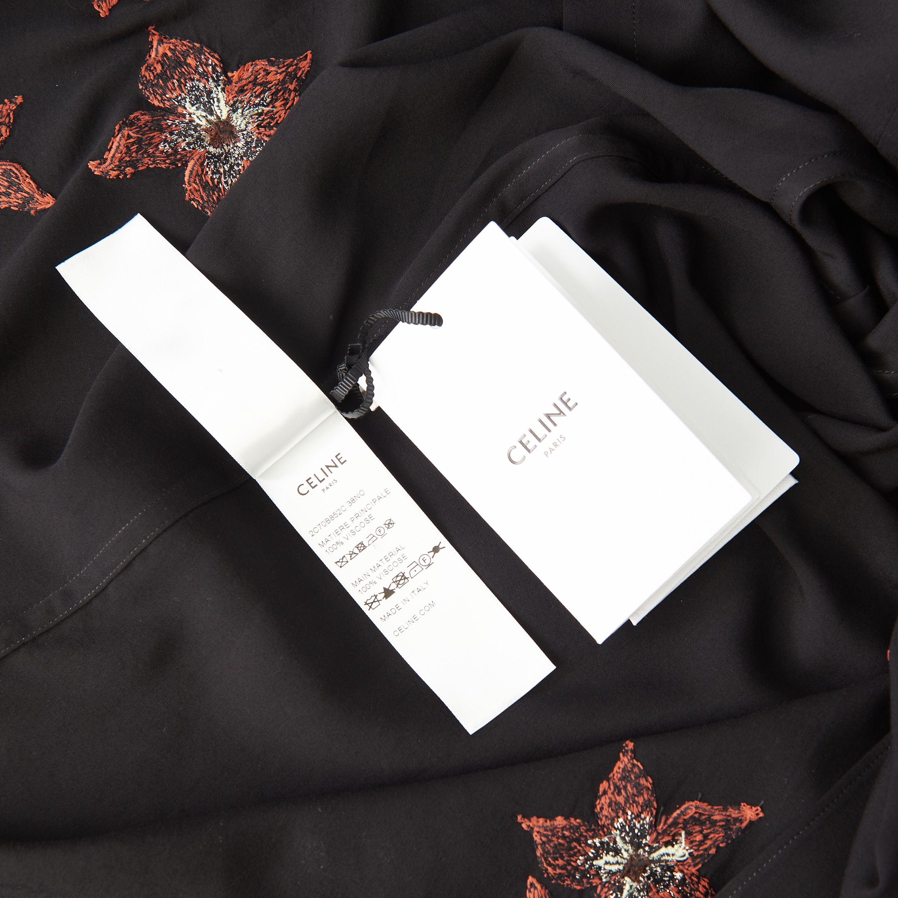 Celine Hawaiian Shirt - Hibiscus Flower Embroidery, Viscose Size US M / EU 48-50 / 2 - 14 Thumbnail