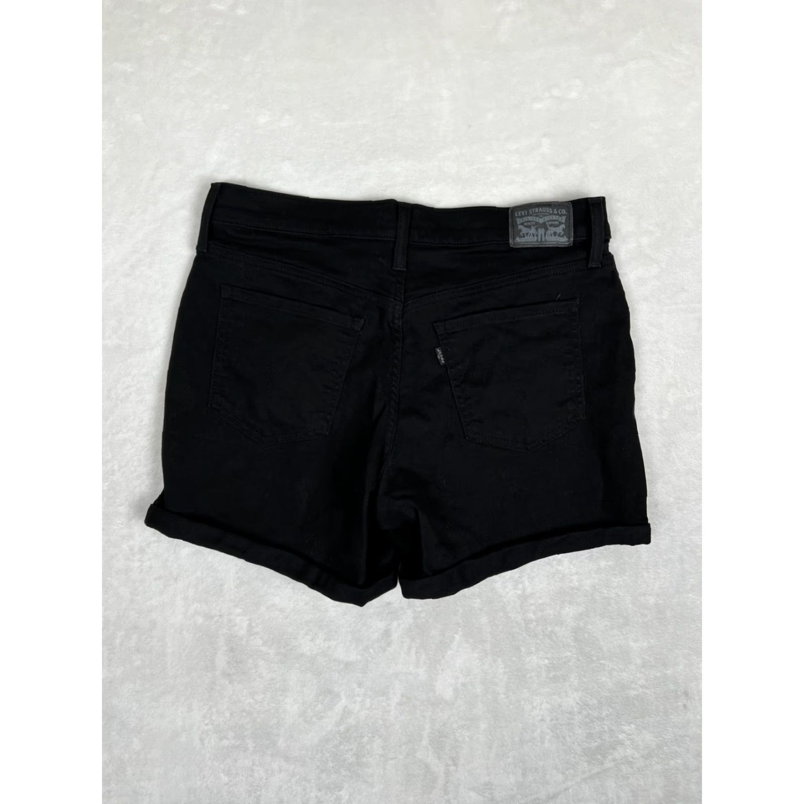 Levi's Levi's Womens Mid Length Shorts 31 Black Denim Jean Cutoff Cuffed Stretch Casual Size 24" / US 00 / IT 34 - 6 Thumbnail