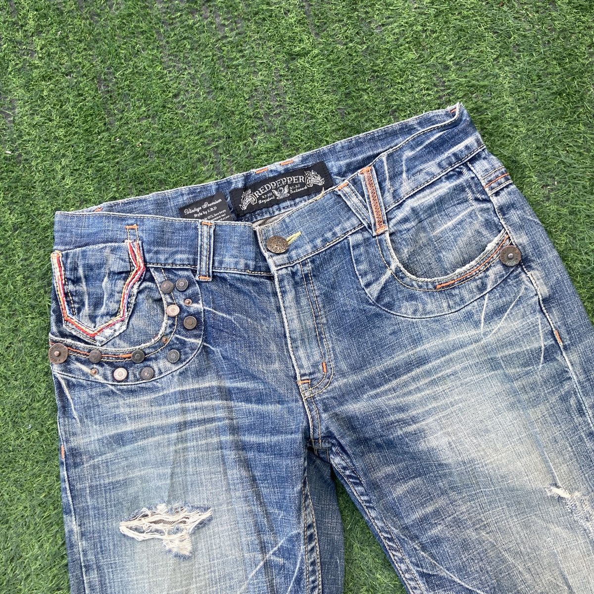 If Six Was Nine RED PEPPER FLARED BOOTCUT JEANS Size US 32 / EU 48 - 3 Thumbnail