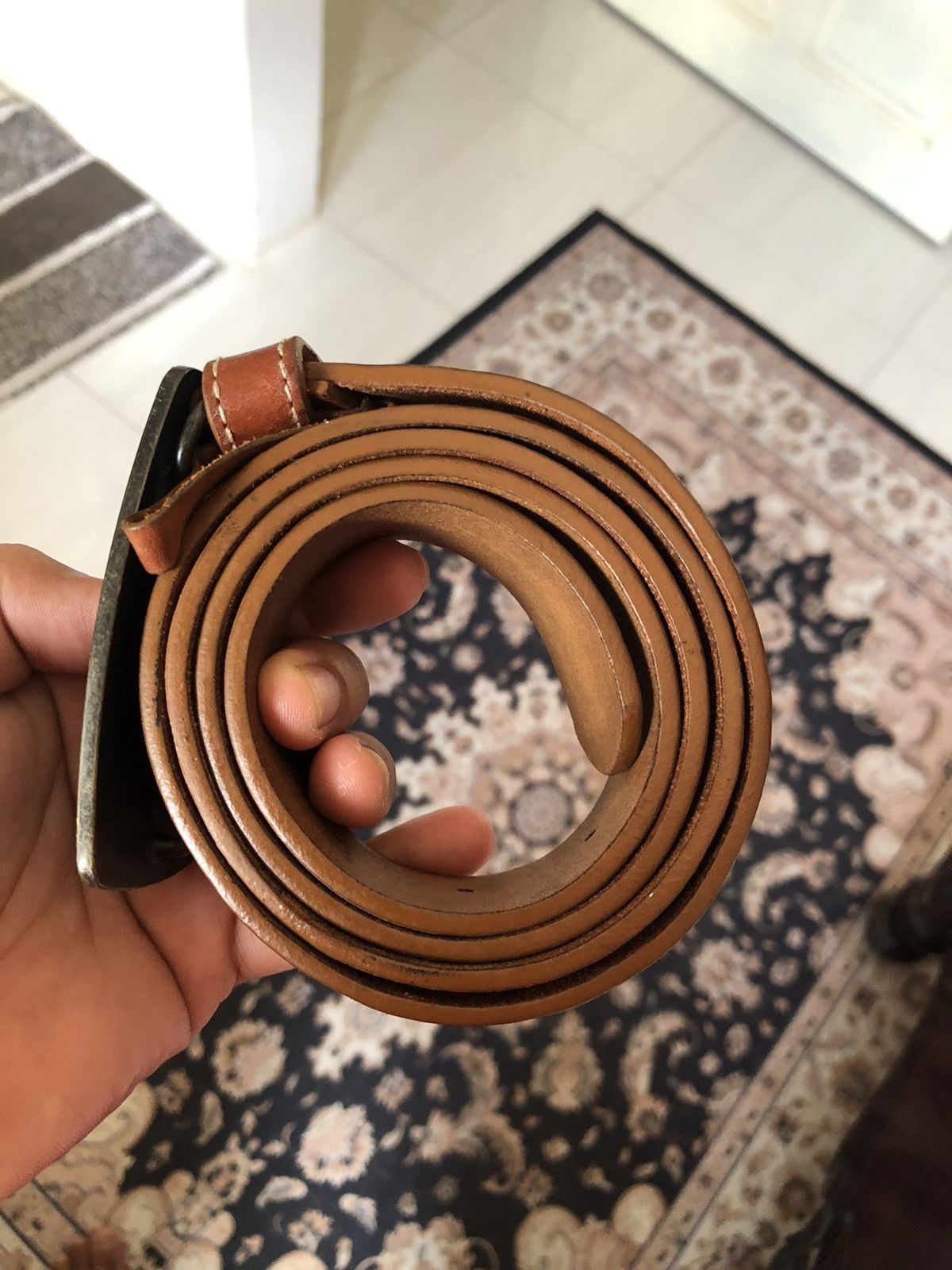 Carhartt Rare❗️Vintage Carhartt Buckle Spellout Leather Belt Size ONE SIZE - 21 Thumbnail