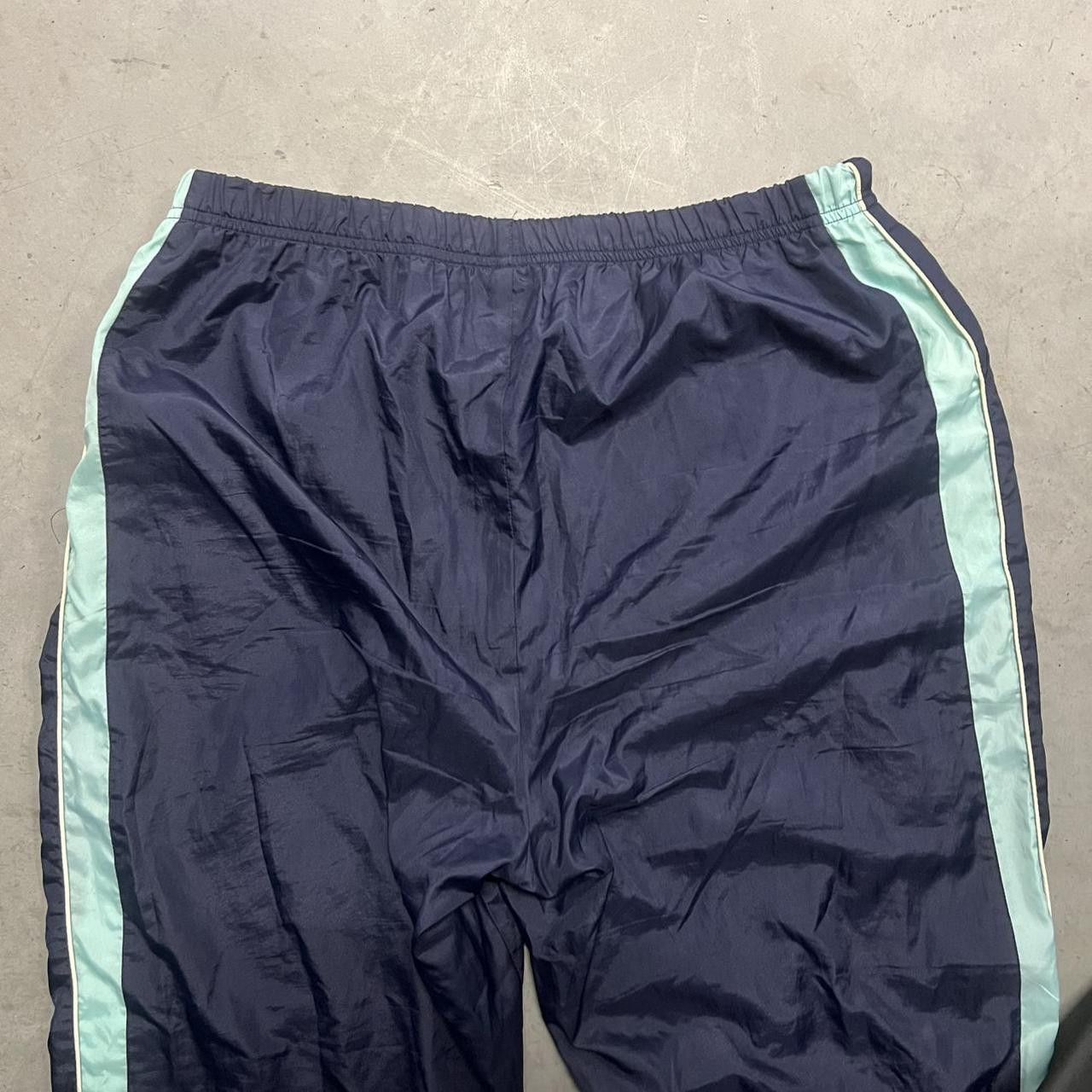 Japanese Brand × Vintage Vintage Y2K/2000s Navy Blue Striped Track Pants ! Size US 38 / EU 54 - 6 Thumbnail