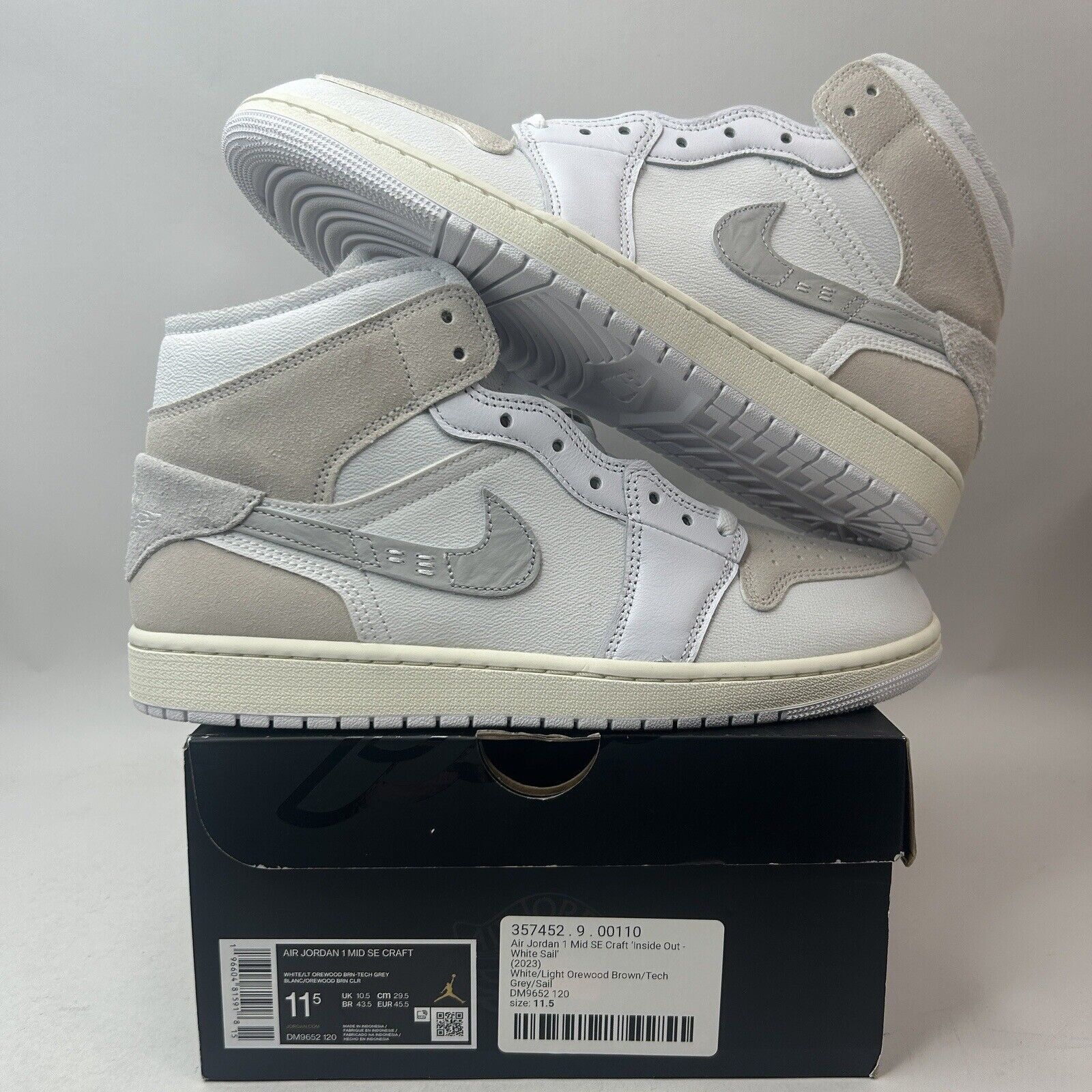 Nike Nike Air Jordan 1 Mid SE Craft “Tech Grey Light Orewood” Size US 11.5 / EU 44-45 - 1 Thumbnail