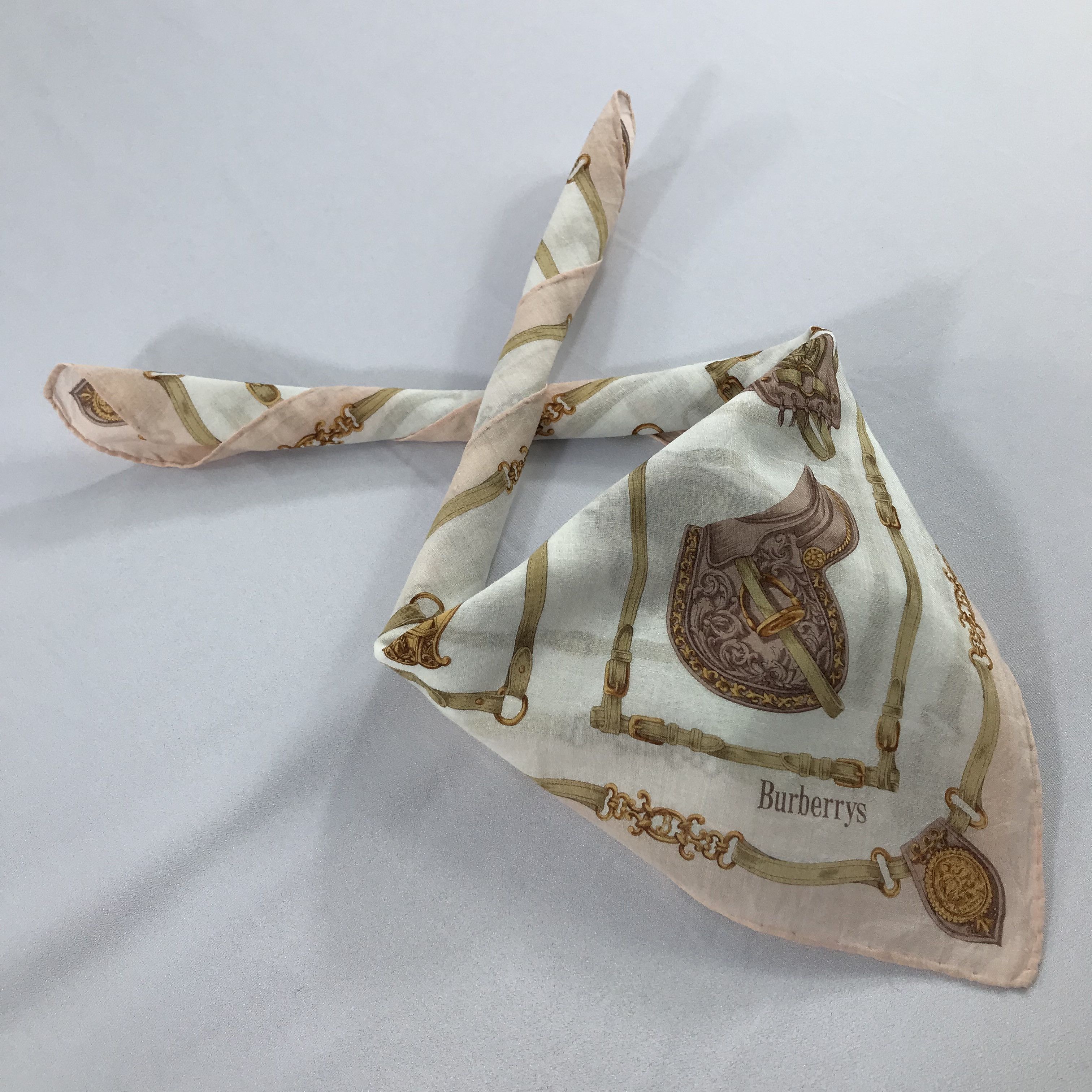 Burberry × Vintage Burberry Bandana / Handkerchief / Neckerchief - S2053 Size ONE SIZE - 4 Thumbnail