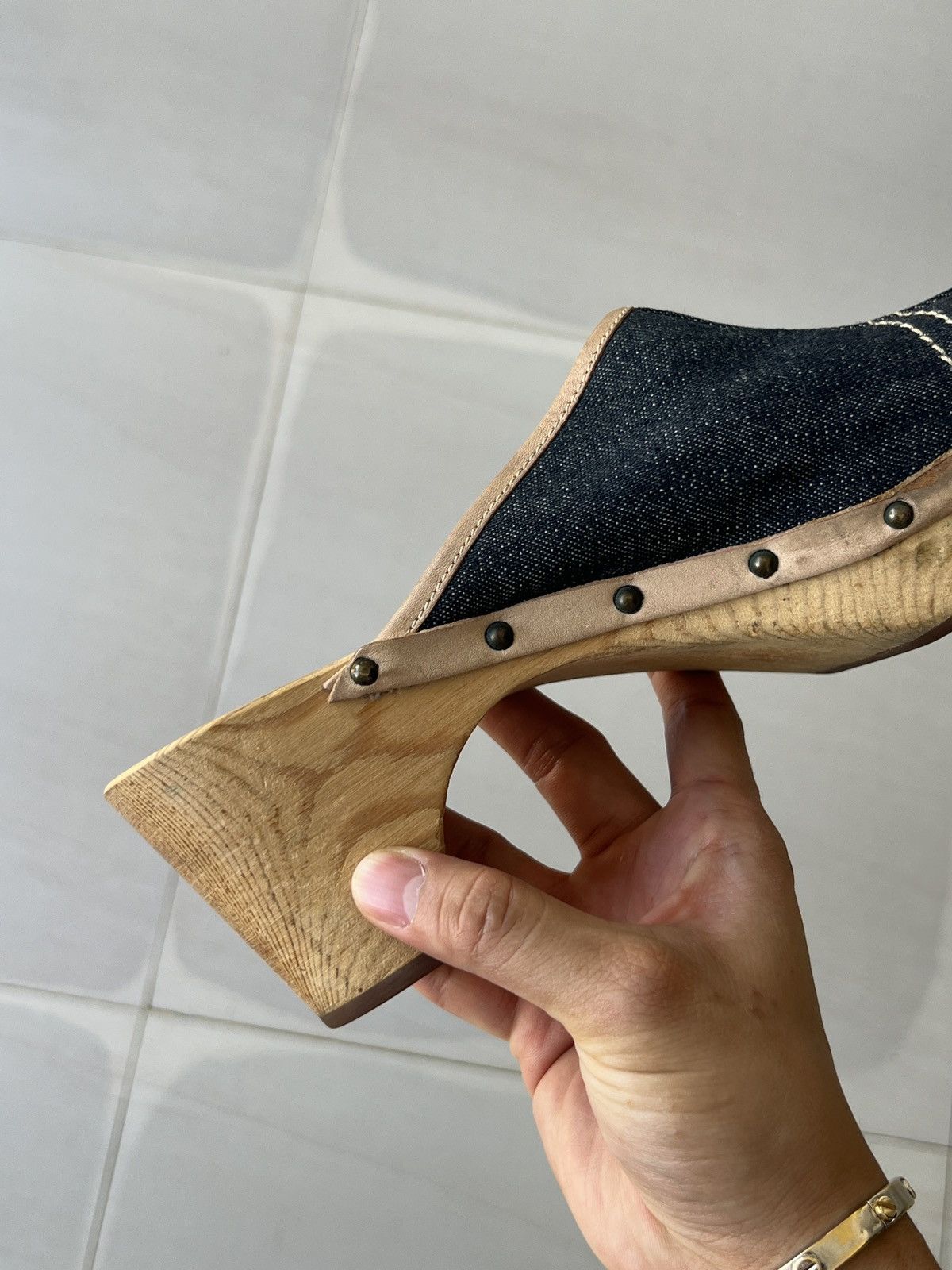 Miu Miu 1990s Miu Miu denim clogs Size US 8 / IT 38 - 19 Thumbnail