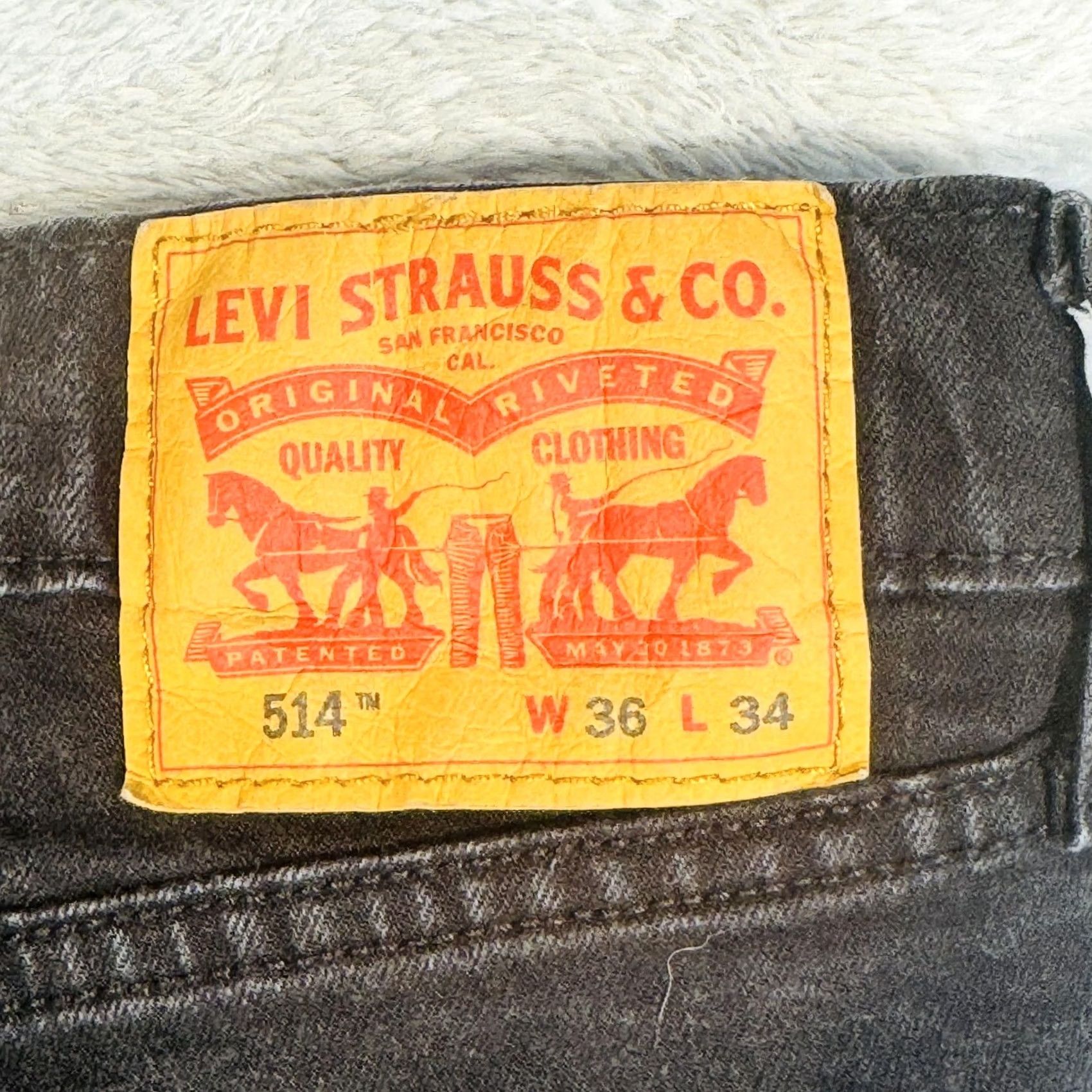 Levi's Levi's 514 Jeans Mens 36x34 Dark Wash Black Straight Denim Stretch Zip Fly 5-Pocket Logo Size US 36 / EU 52 - 7 Thumbnail
