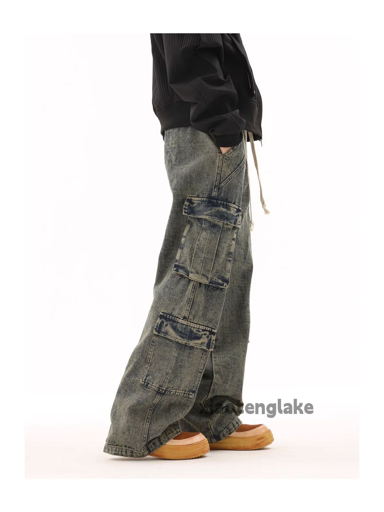 Jean × Vintage washed faded loose baggy skate hiphop cargo jeans Size US 34 / EU 50 - 5 Thumbnail