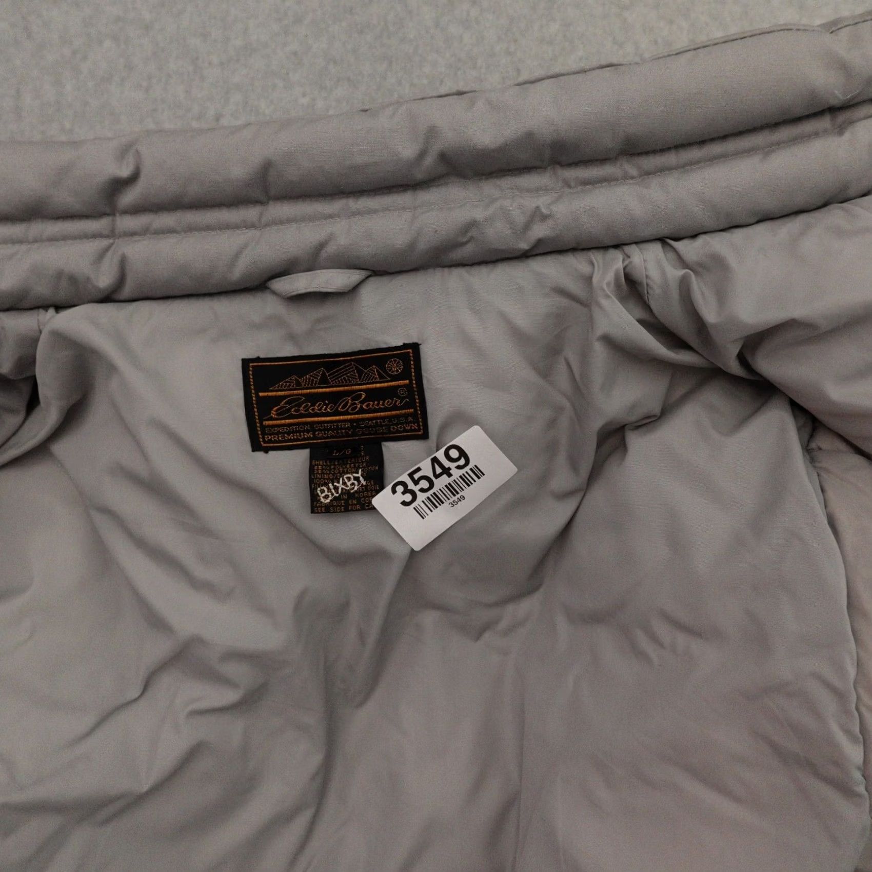 Eddie Bauer VTG 80s Eddie Bauer Goose Down Hooded Full Zip Parka Gray XL (23X30) Adult Mens Size US XL / EU 56 / 4 - 4 Thumbnail