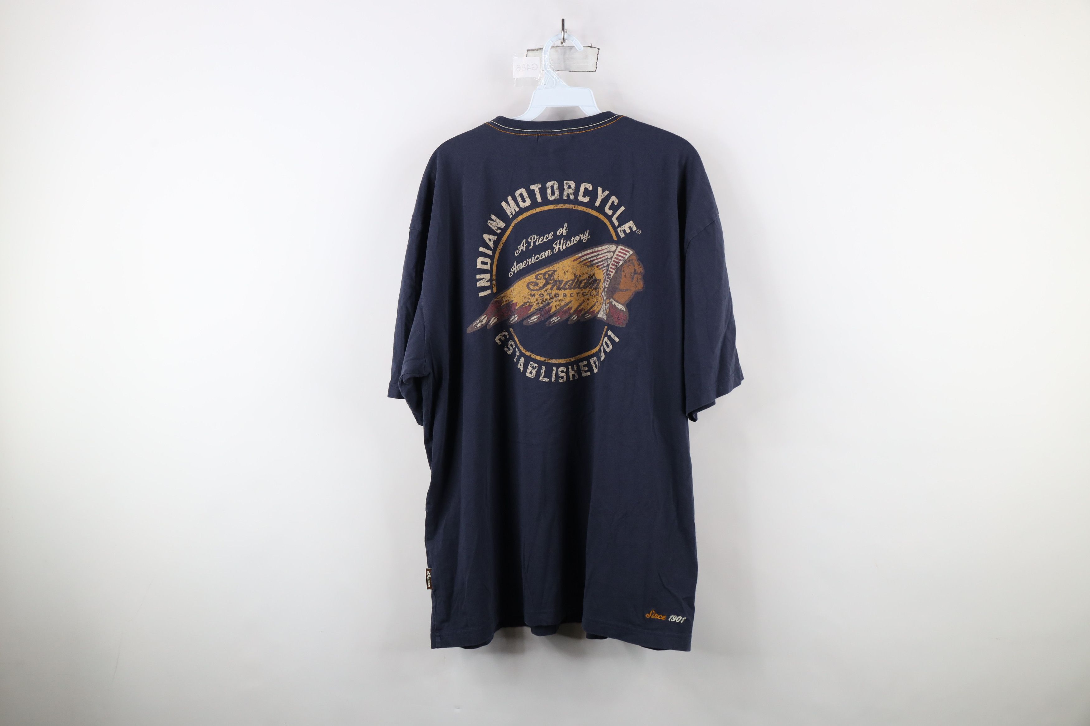 Vintage Vintage Spell Indian Motorcycle Short Sleeve T-Shirt Blue Size US XXL / EU 58 / 5 - 12 Thumbnail