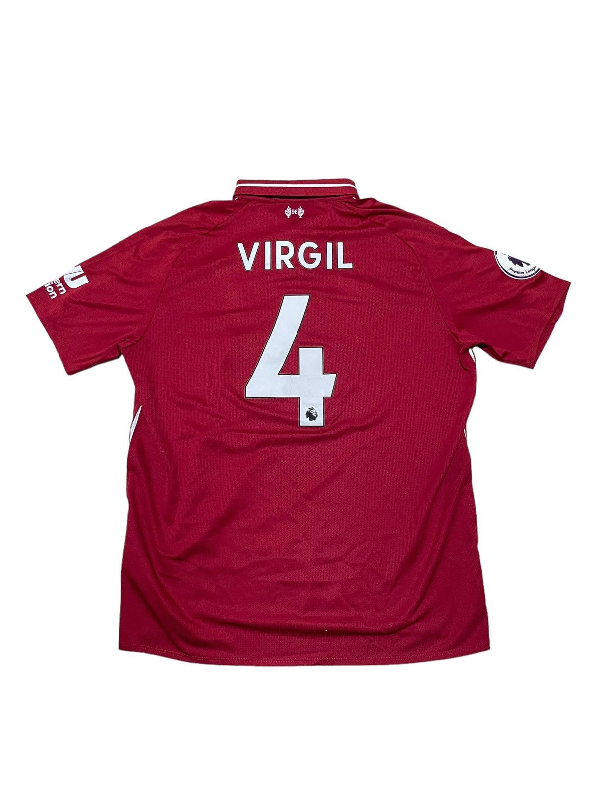 Image of 18-19 New Balance Liverpool No.4 Virgil Van Dijk in Red, Men's (Size XL)