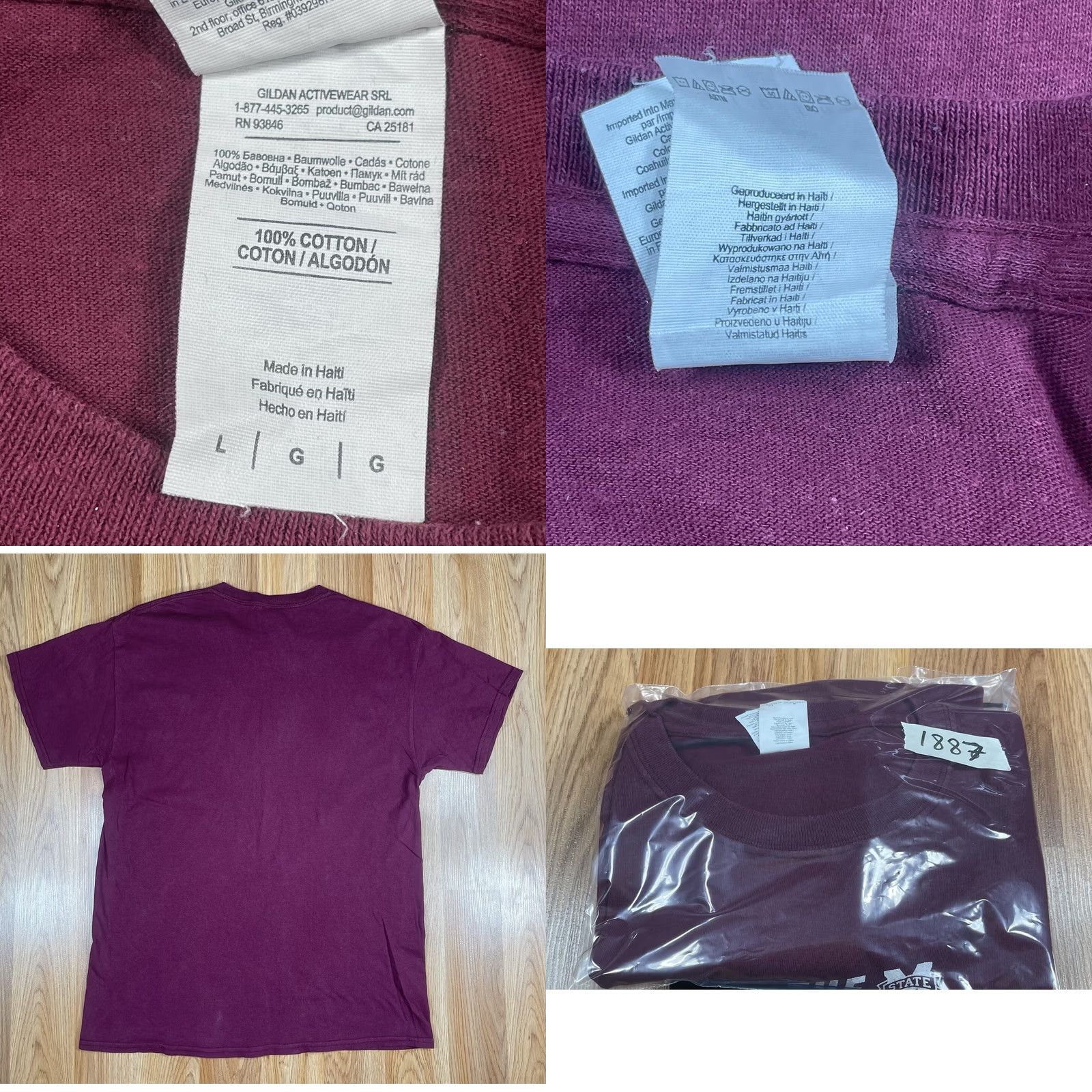 Gildan Gildan Mississippi State T-Shirt Mens Large L Maroon Heavy Cotton CrewNeck Size US L / EU 52-54 / 3 - 8 Thumbnail