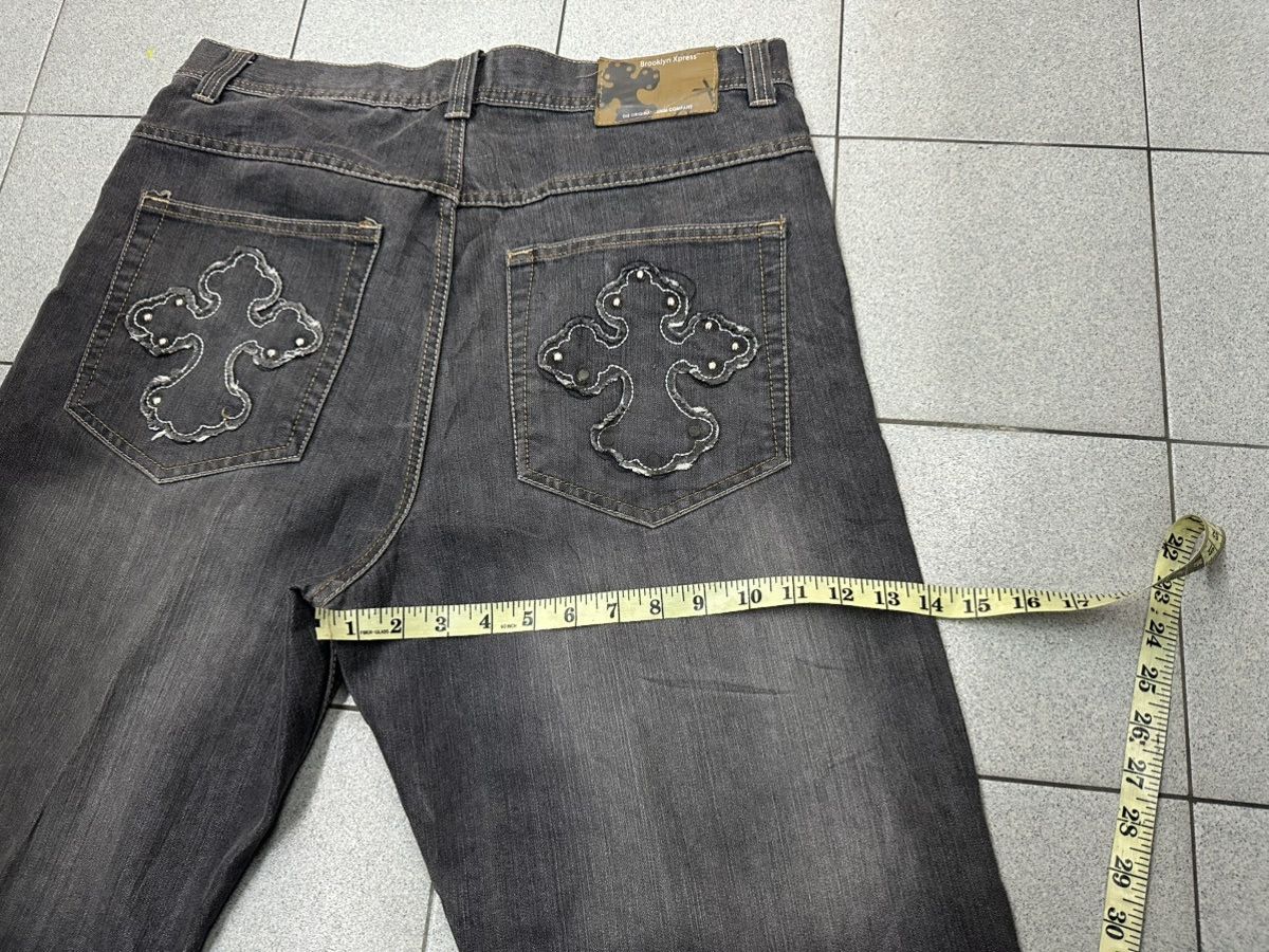Japanese Brand VTG CROSS Like Chrome Hearts Brooklyn Express Denim Pants Size US 36 / EU 52 - 18 Thumbnail