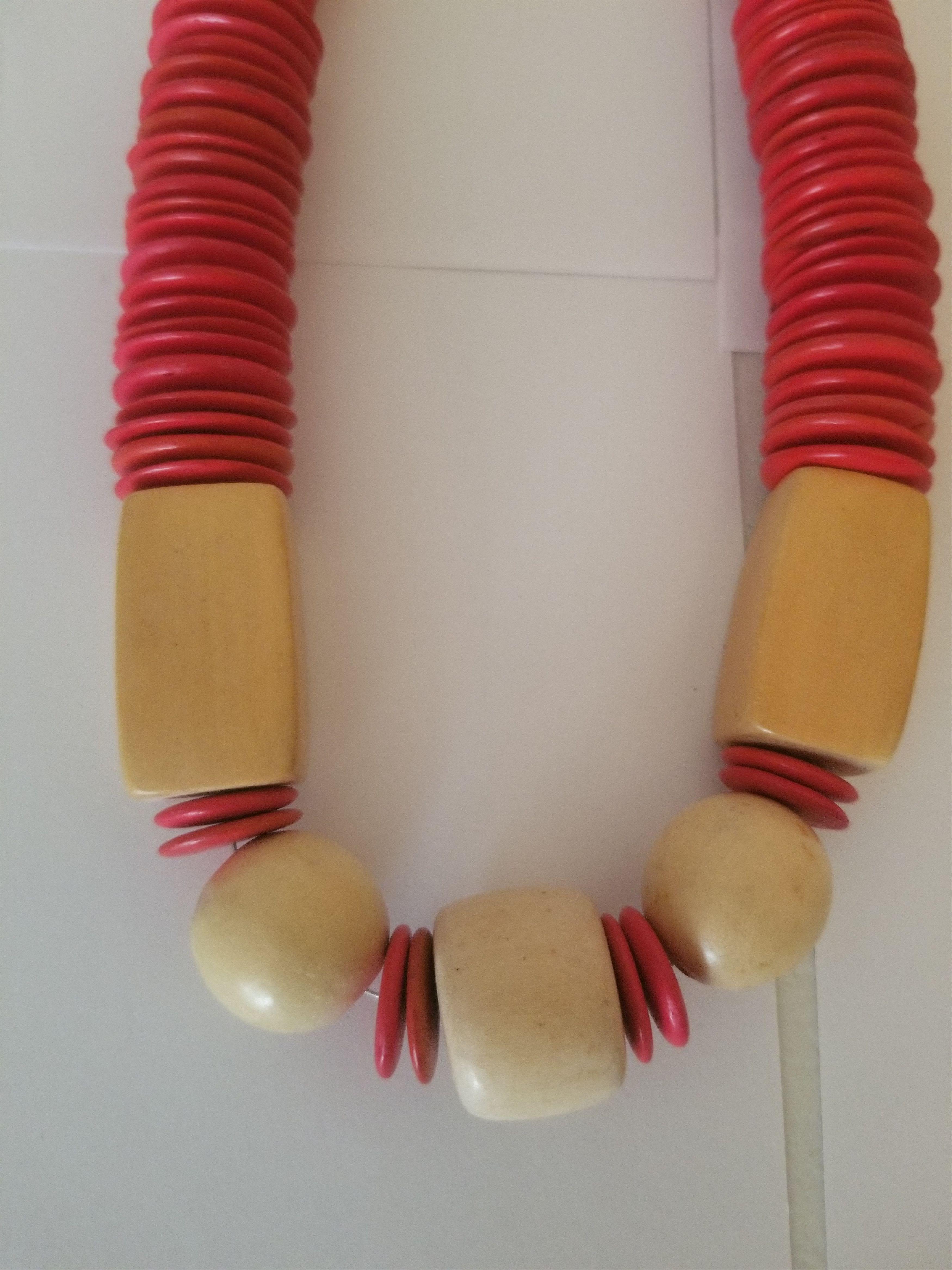 Other African Beaded Tribal Necklace Wood Beads RED JEWLERY Size ONE SIZE - 3 Thumbnail