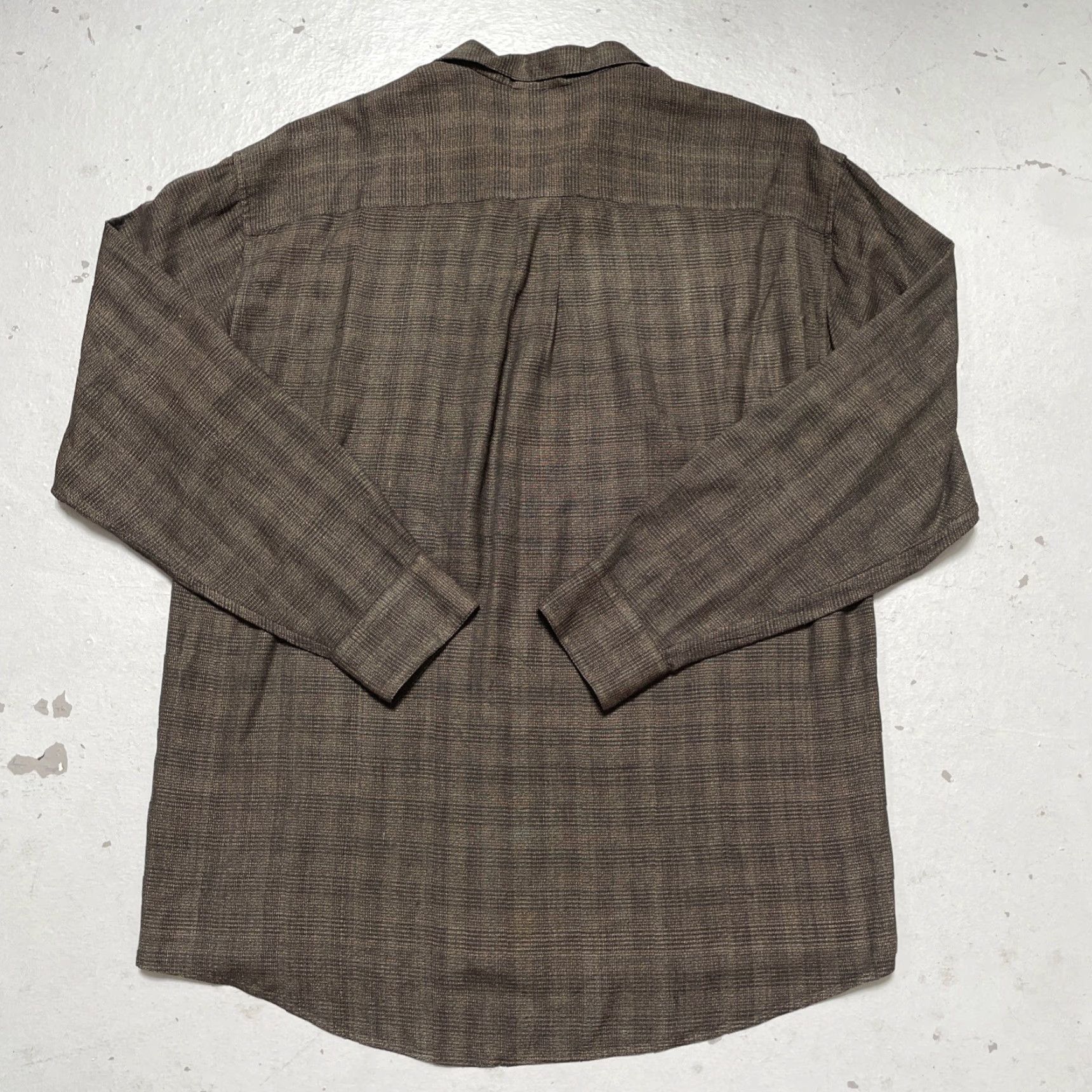 Vintage VINTAGE Basco Sportswear Rayon Loop Collar Rockabilly Mod Button Shirt M Mens Brown 70s 60s 80s Hippie Americana Tie-Dye? Size US M / EU 48-50 / 2 - 7 Thumbnail