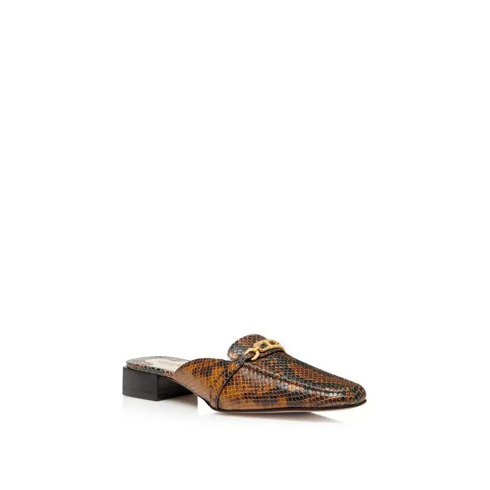Tom Ford o1loc1c0425 W3354 Stamped Python Leather Slippers in Brown Size US 11 / IT 41 - 2 Thumbnail