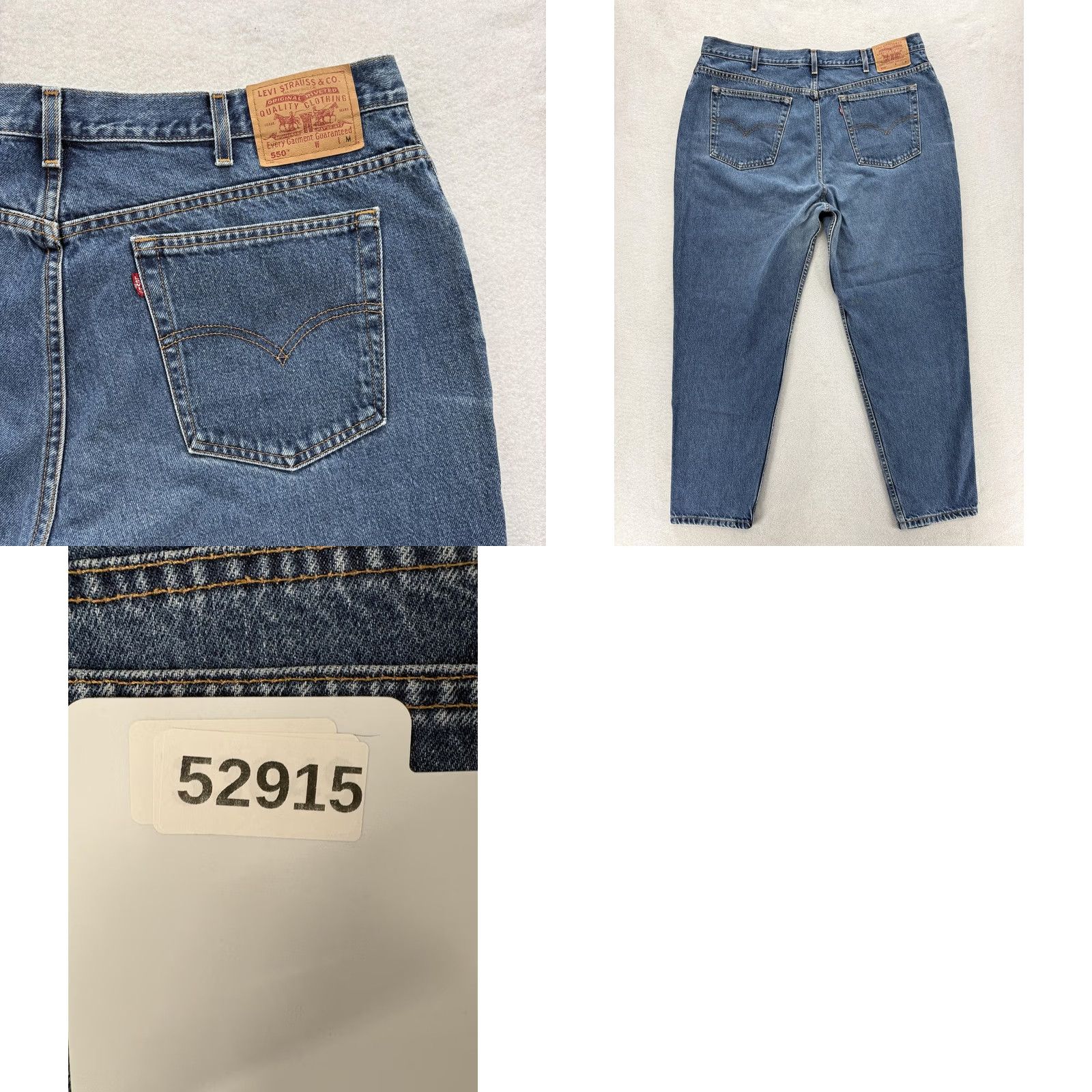 Levi's VINTAGE Levis 550 Relaxed Tapered Jeans Womens 22 Blue Med Wash High Rise Y2K Size 40" / US 18 - 9 Thumbnail