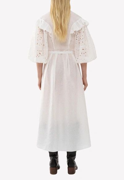Chloe o1loc1c10425 Baloon-Sleeve Dress in White Size XL / US 12-14 / IT 48-50 - 3 Thumbnail