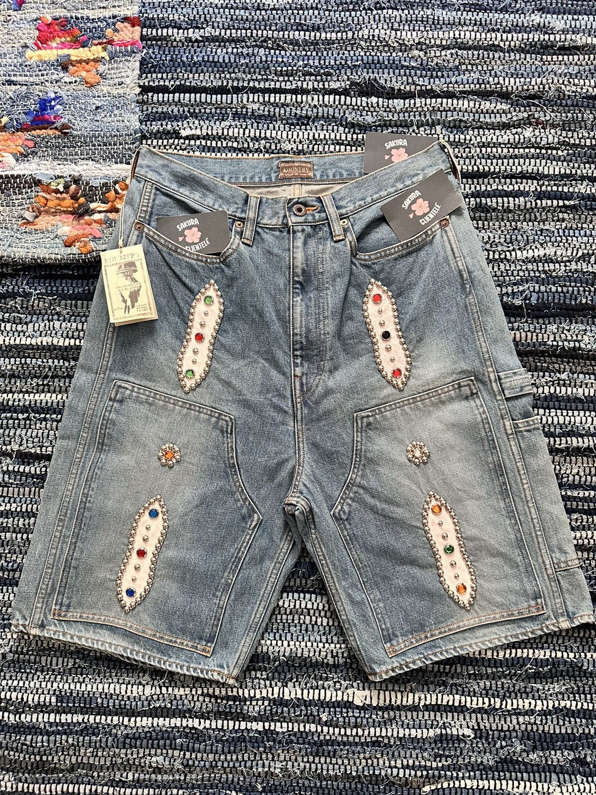 Kapital × Kapital Kountry Kapital 14oz Denim Short Pants Gem Set Studs Remake Indigo Size US 34 / EU 50 - 1 Thumbnail