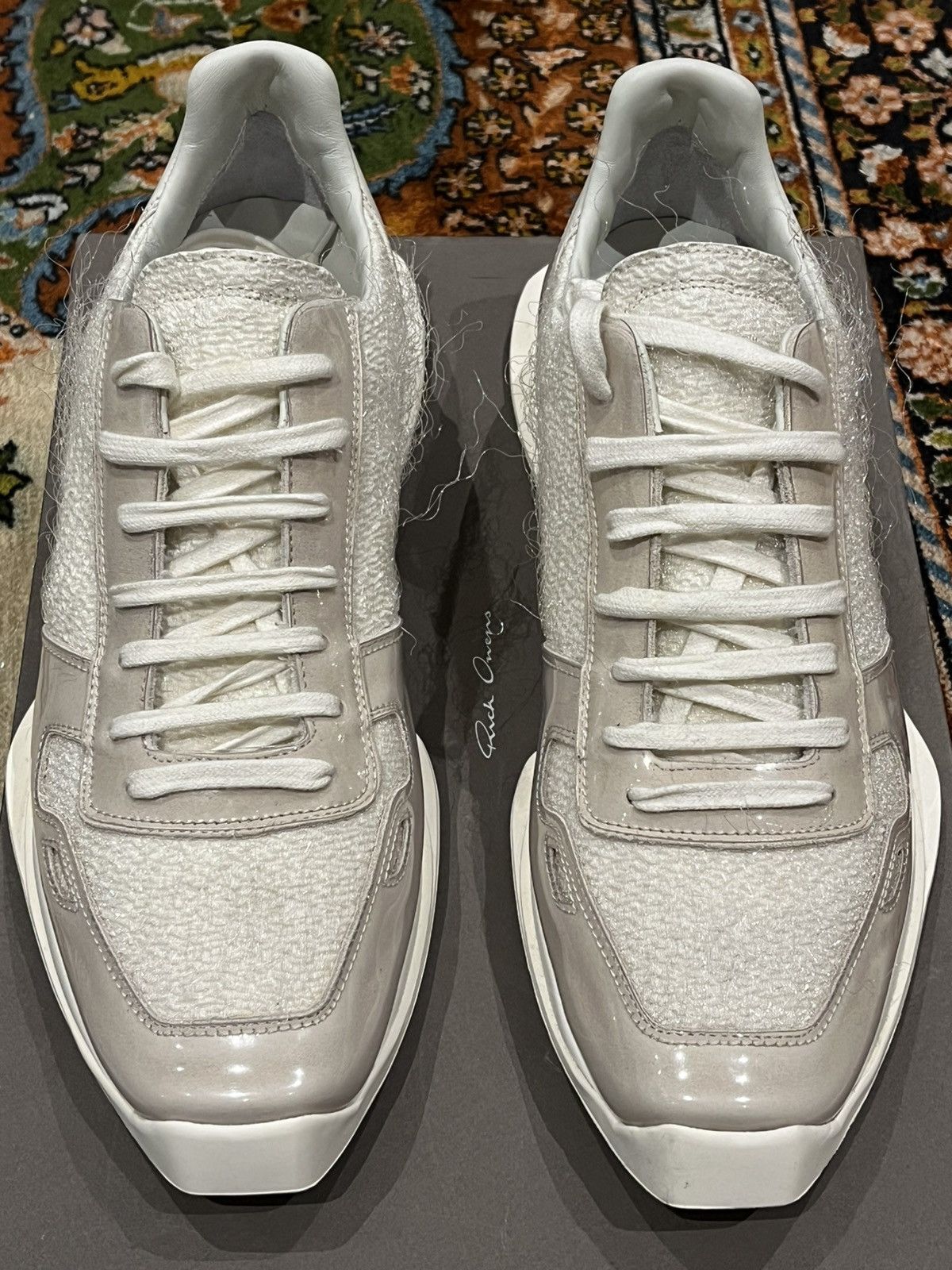 Rick Owens Sold Out Archive Sisyphus FW18 Lace Up Runner Milk🥛 All Over Size US 9 / EU 42 - 6 Thumbnail