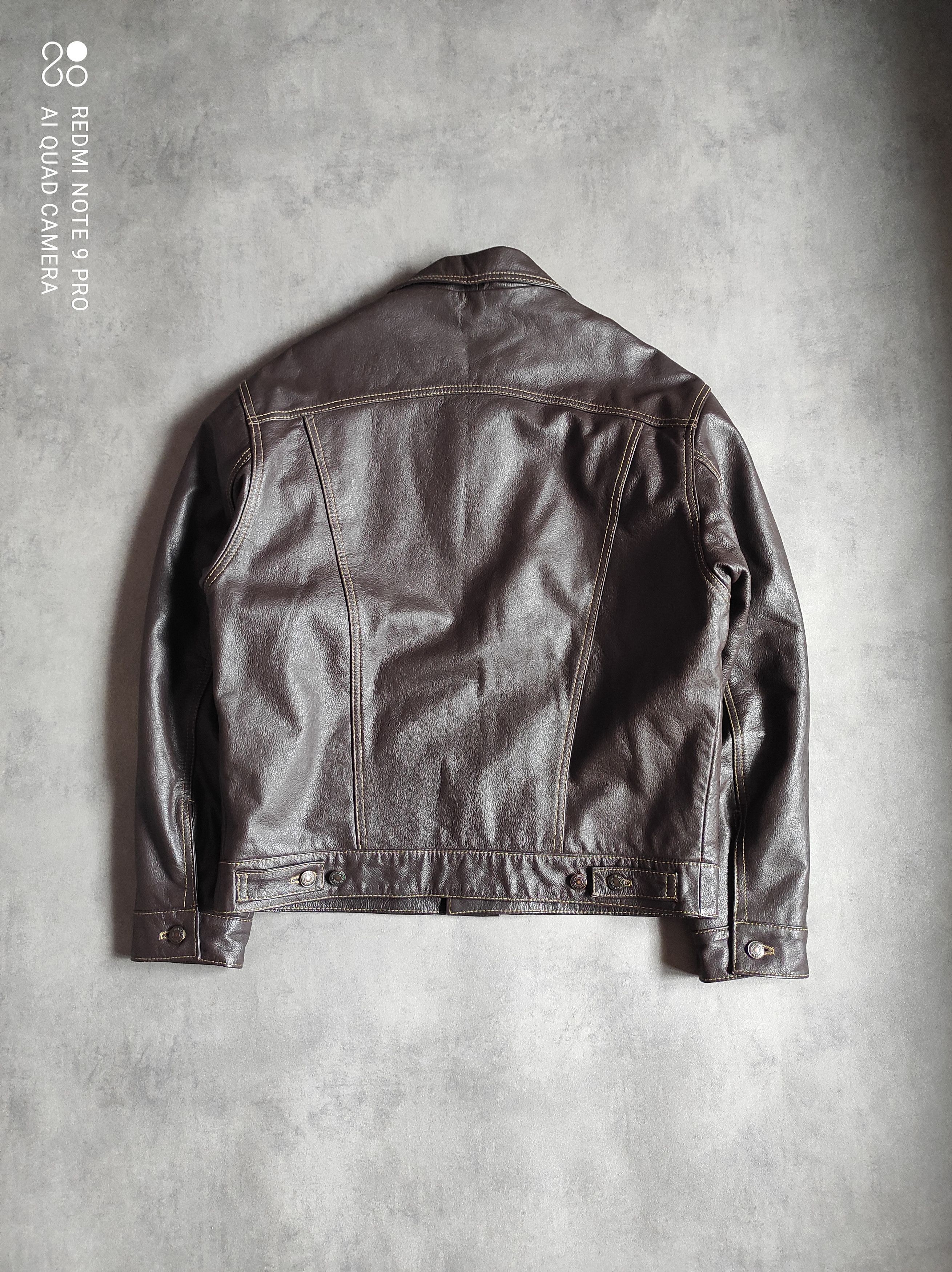 Levi's Vintage 80s Levi’s Leather Brown Trucker Jacket White Tab Size US M / EU 48-50 / 2 - 4 Thumbnail