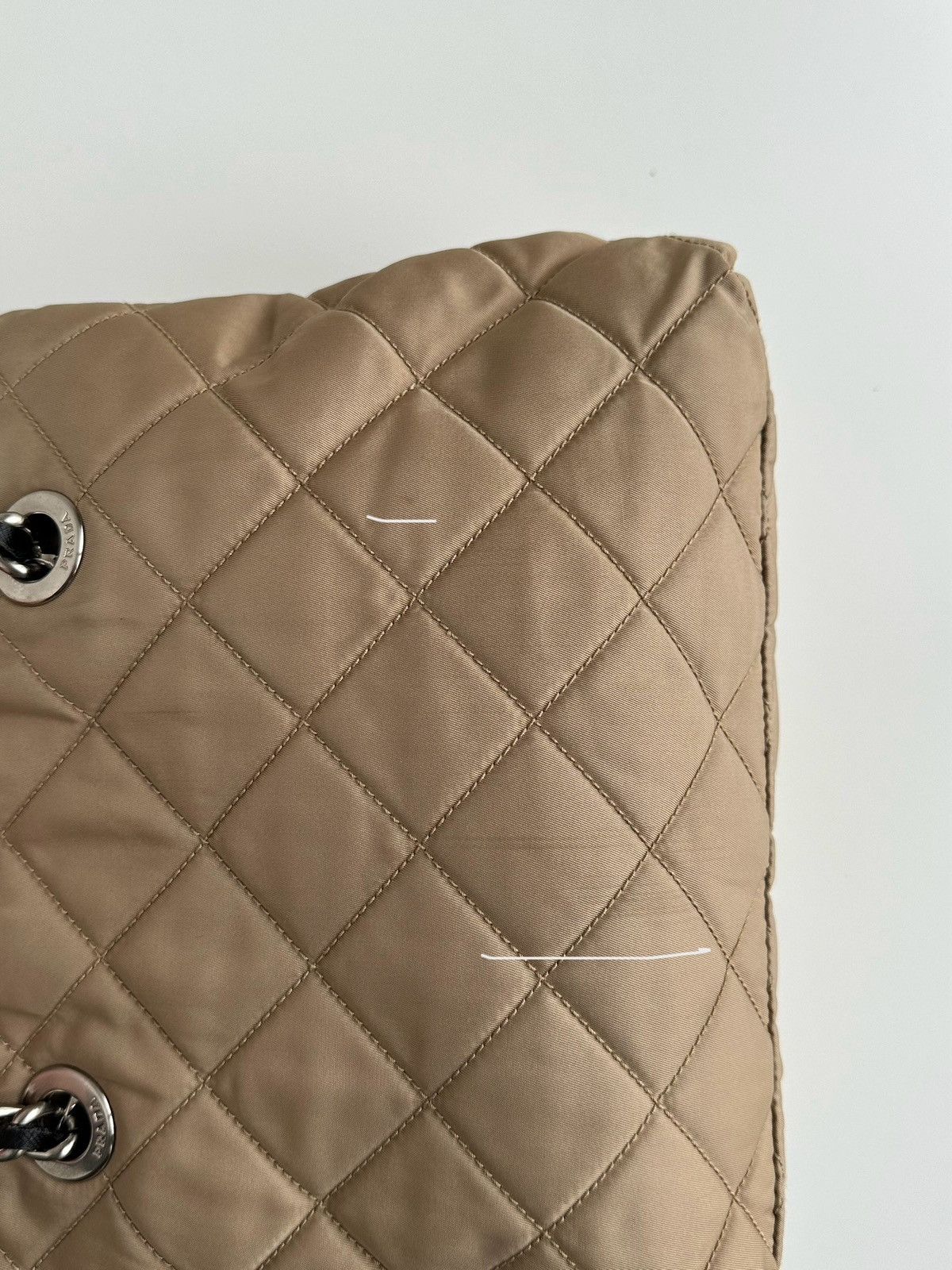 Prada Prada Quilted Chain Shoulder Bag Nylon Beige Tessuto bag Size ONE SIZE - 21 Thumbnail