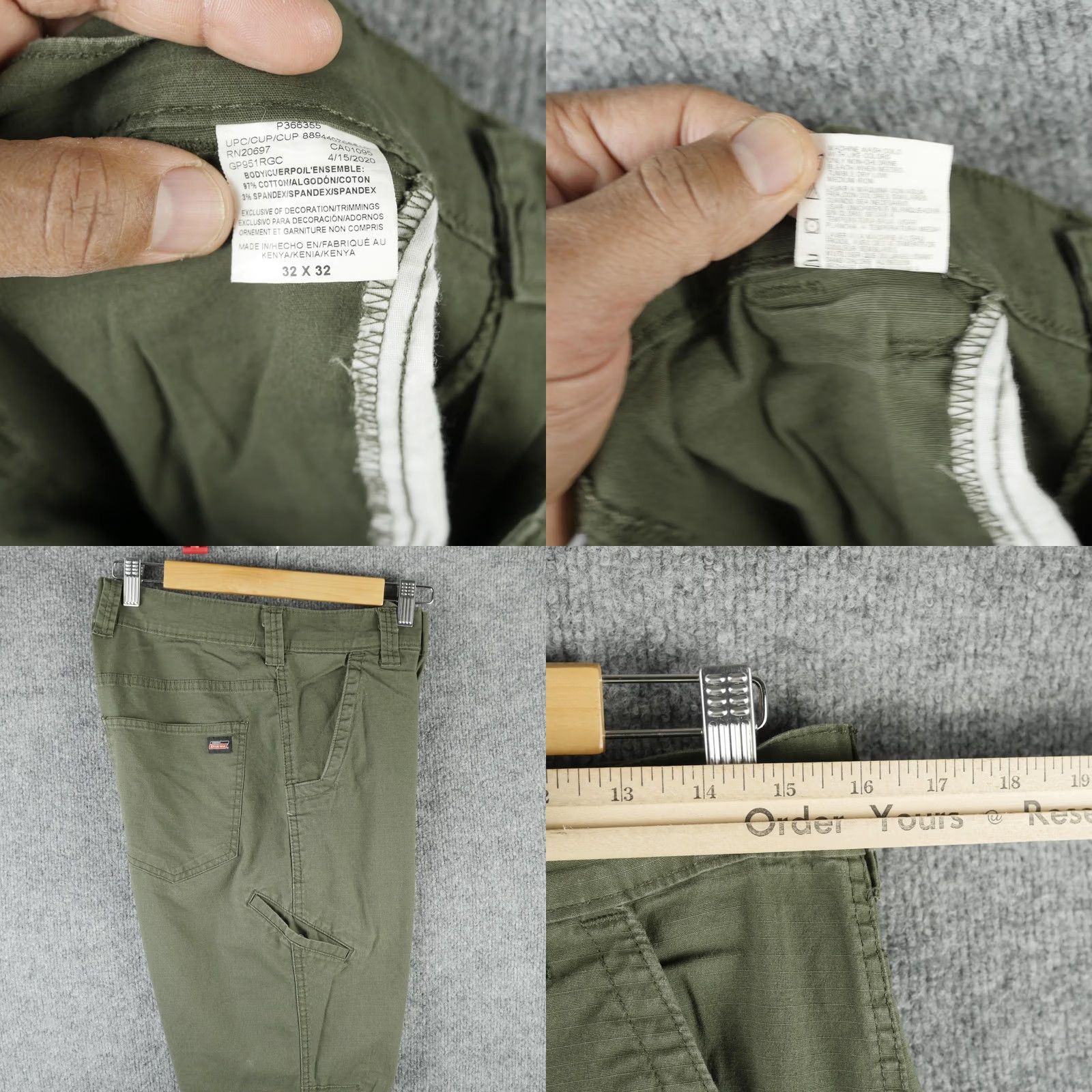 Dickies Dickies Pants Mens 32x32 Green Carpenter Canvas Stretch Ripstop Workwear Flex Size US 32 / EU 48 - 8 Thumbnail