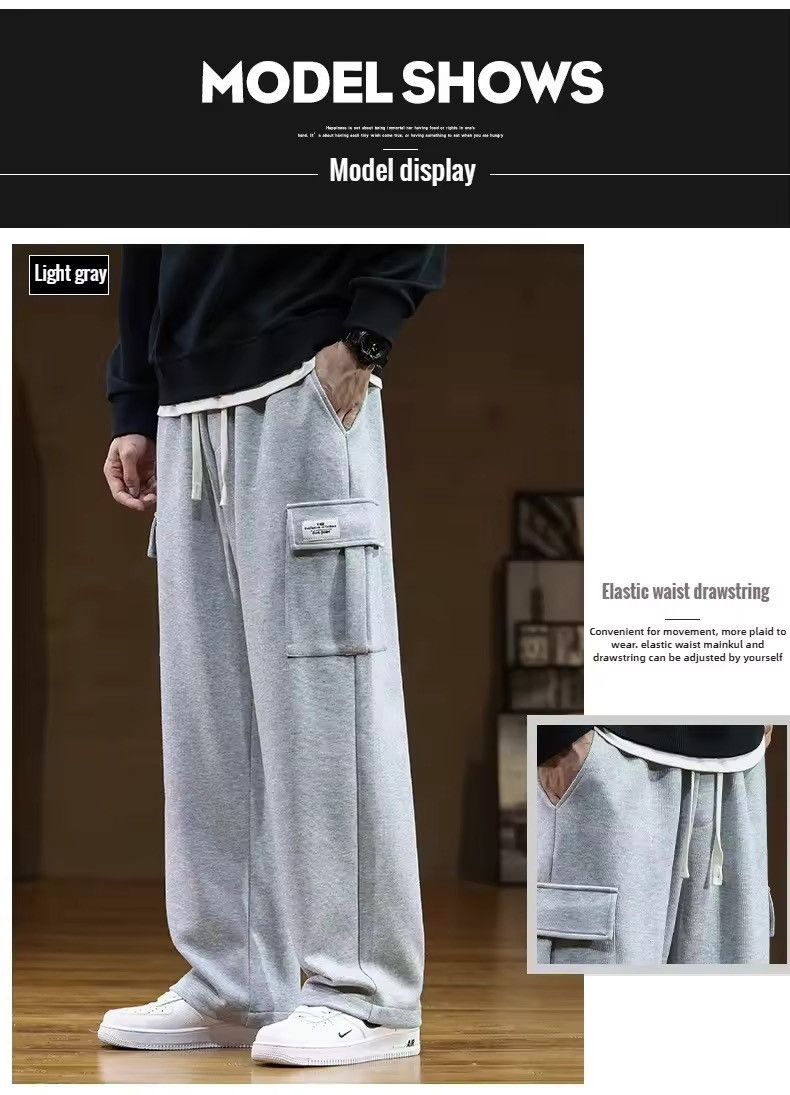 Japanese Brand Gray Baggy Cargo Trouser Size US 31 - 4 Thumbnail