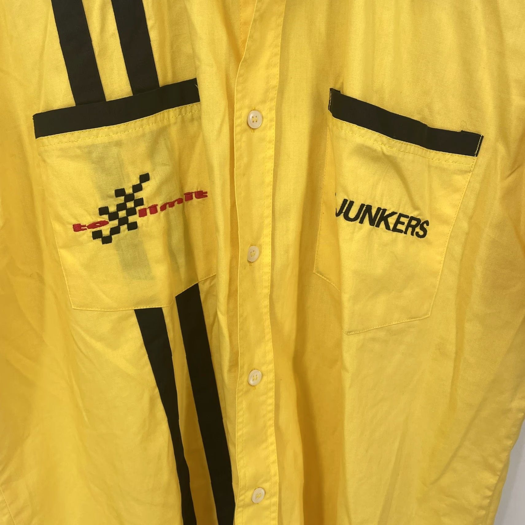 Vintage To Limit Motorsport Junkers Shirt Mens Large 41/42 Yellow Button Down READ Shirt Mens Large 41/42 Yellow 50s Vintage Theme Size US L / EU 52-54 / 3 - 5 Thumbnail