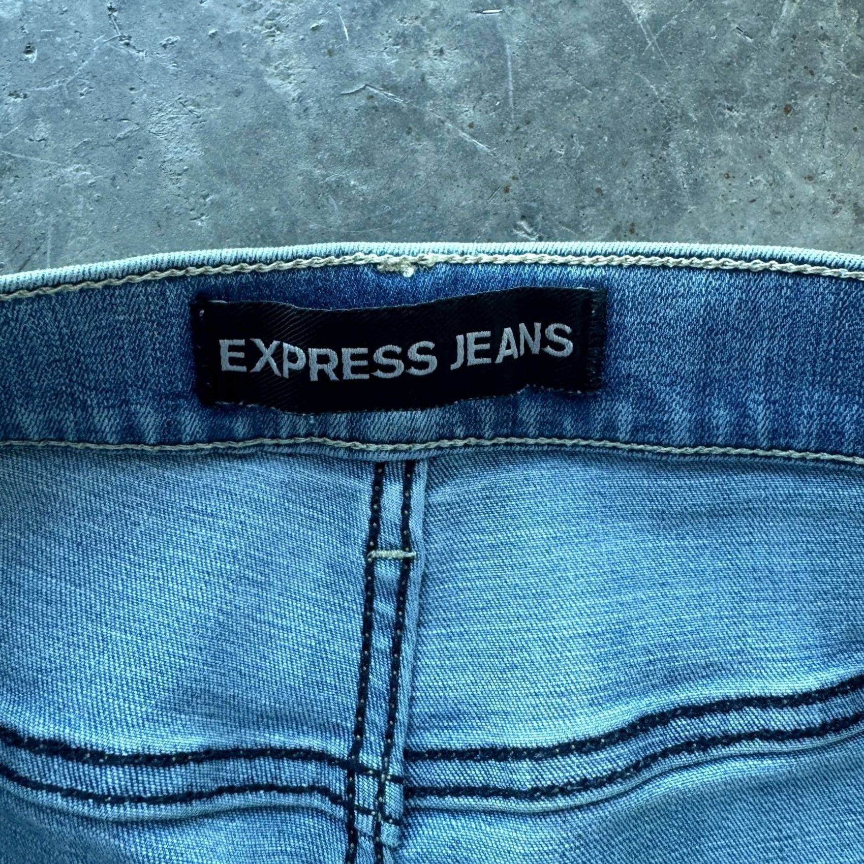 Express VINTAGE Express Denim Performance Crop High Rise Distressed Jeans 6 Women's Blue Jeans 6 Damen Size 28" / US 6 / IT 42 - 4 Thumbnail