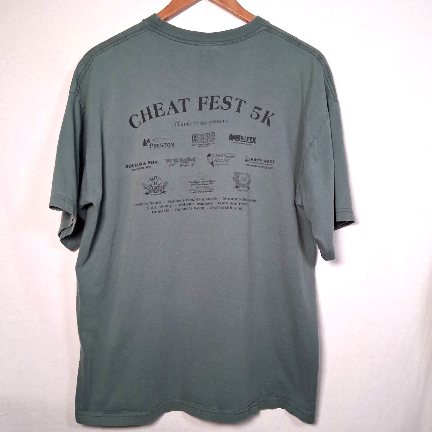 Vintage Cheat River Festival Shirt L Green West Virginia 2005 Organic Conservation Shirt Men Short Sleeve Crew Neck Cotton T-Shirt Beneficial T's Size US L / EU 52-54 / 3 - 6 Thumbnail