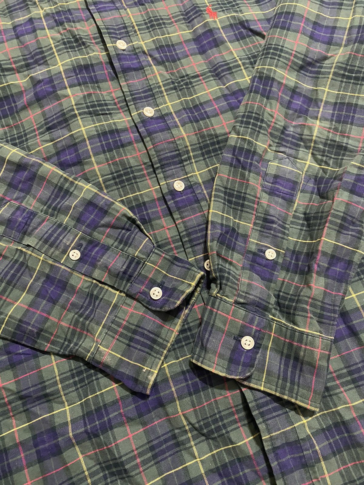 Polo Ralph Lauren × Ralph Lauren Polo Ralph Lauren Plaid Green Shirt Buttons Up Size US L / EU 52-54 / 3 - 7 Thumbnail