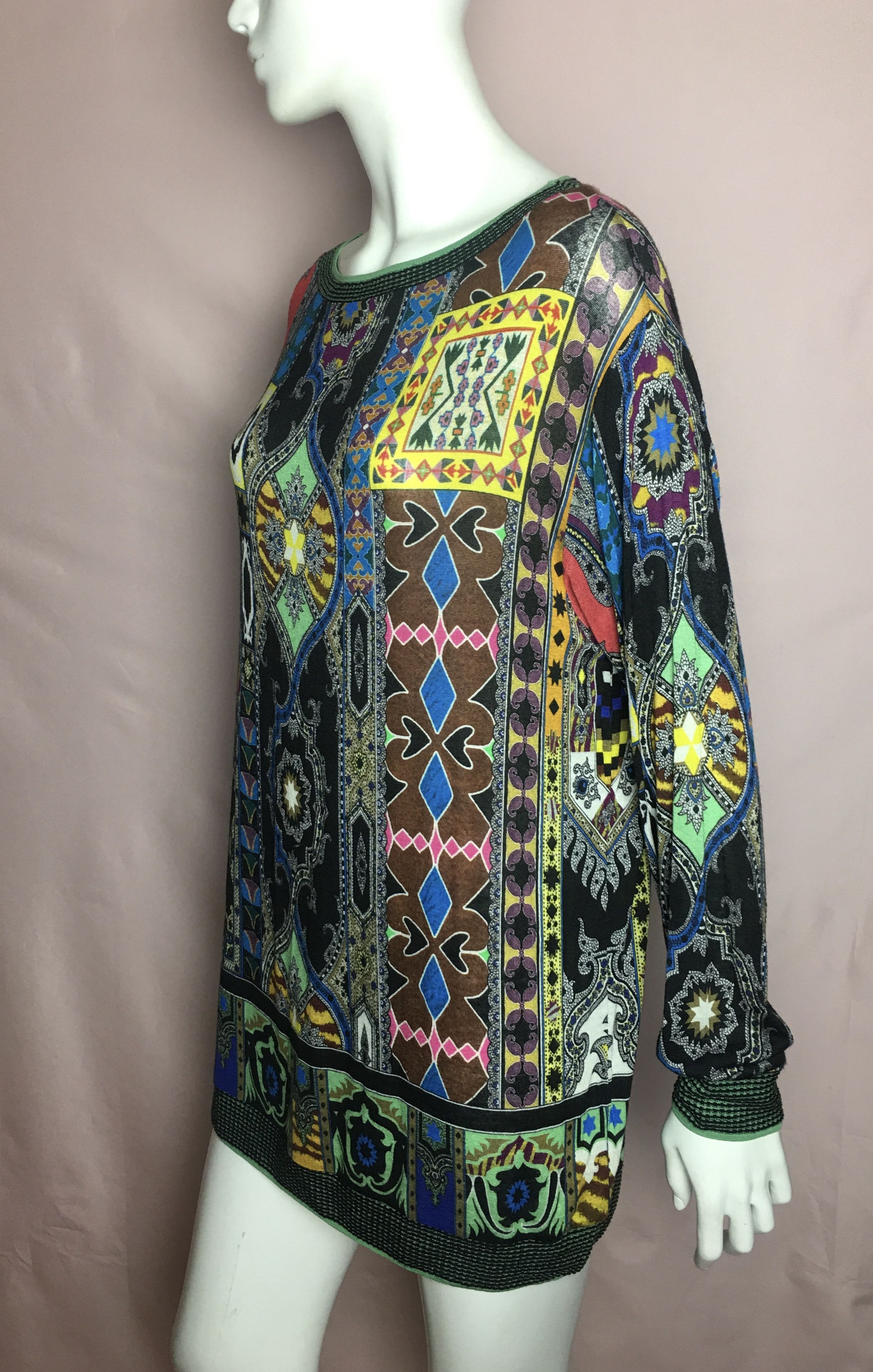 Etro ETRO Paisley Print Jacquard Knit Tunic Sweater IT 48 Size XL / US 12-14 / IT 48-50 - 4 Thumbnail