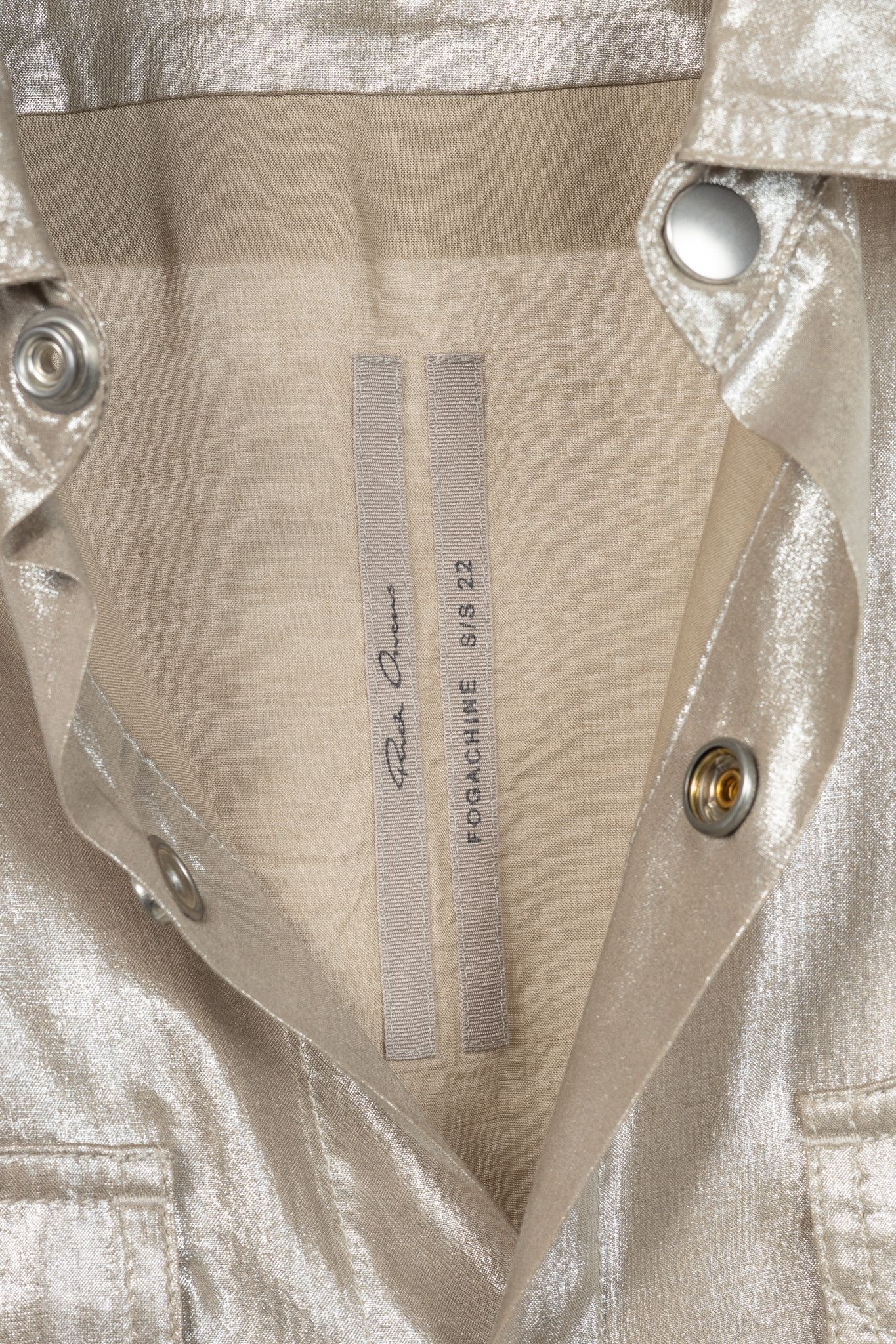 Rick Owens Rick Owens SS22 Fogachine Metallic Habotai Snap Shirt Size L / US 10 / IT 46 - 4 Thumbnail