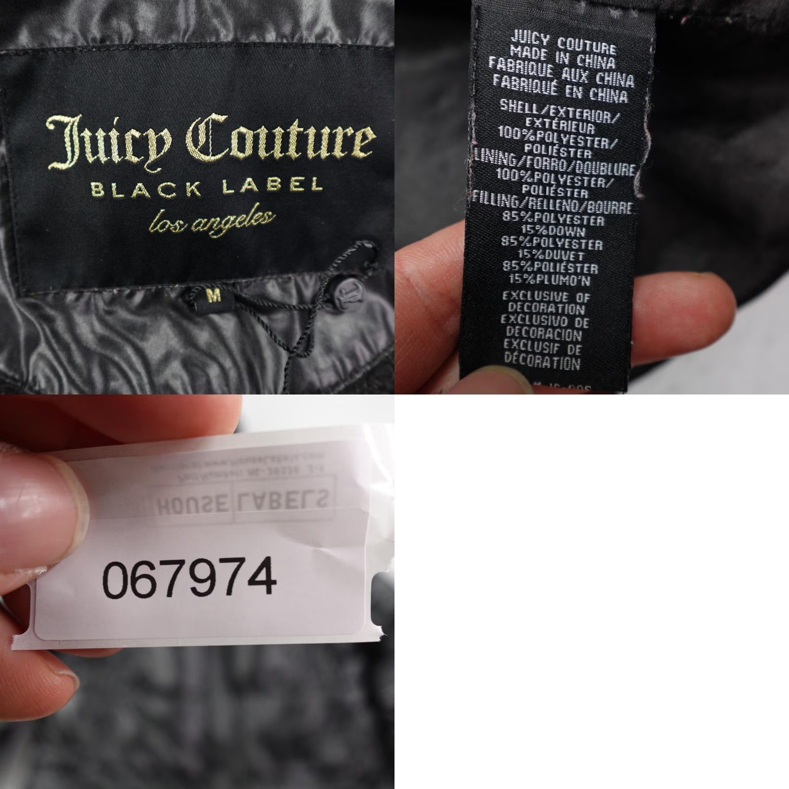 Juicy Couture Juicy Couture Jacket Womens Medium Black Label Puffer Quilted Coat Zip Up Y2K Size M / US 6-8 / IT 42-44 - 9 Thumbnail