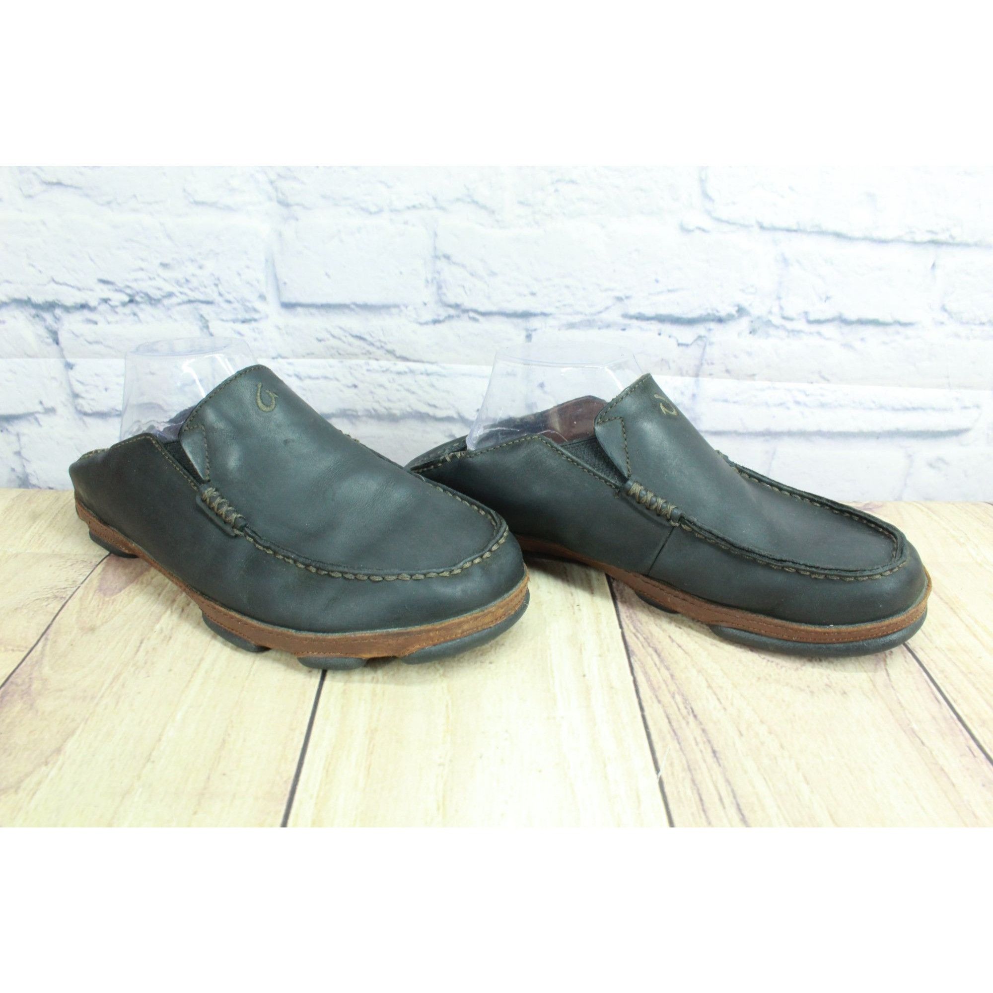 Olukai Olukai Moloa Black Leather Slip-On Loafers Men’s Size US 8.5 / EU 41-42 - 3 Thumbnail