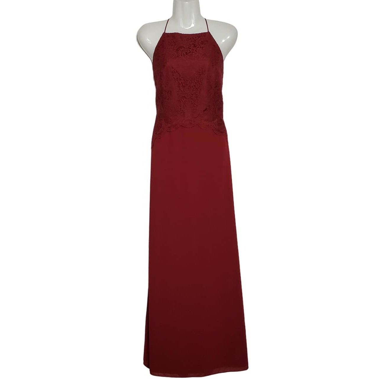 After Six After Six Lace Bodice Matte Chiffon Bridesmaid Formal Dress Size XL / US 12-14 / IT 48-50 - 12 Thumbnail