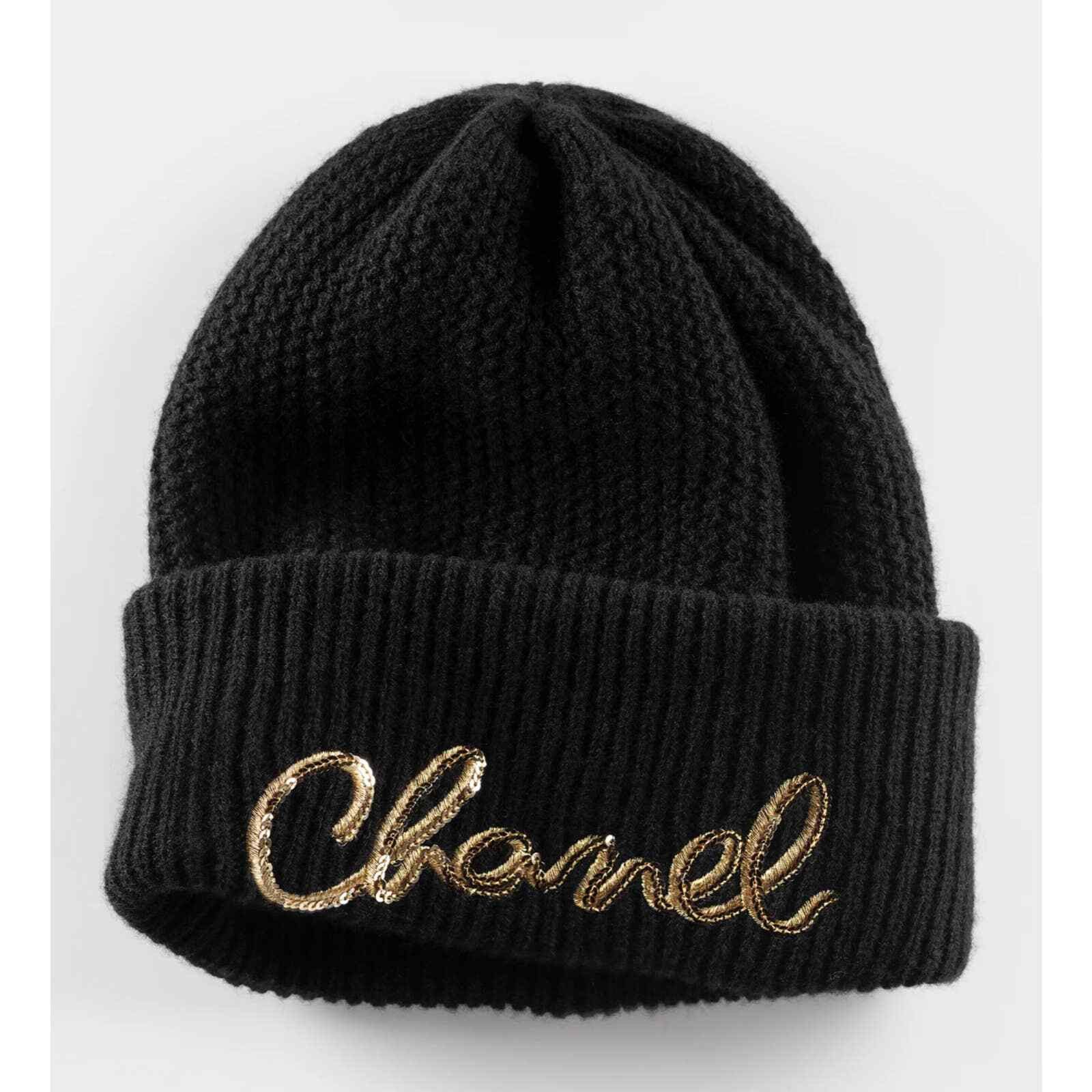 Chanel Chanel 22A Cashmere Sequin Beanie Winter Hat Cap Cloche Size ONE SIZE - 1 Thumbnail
