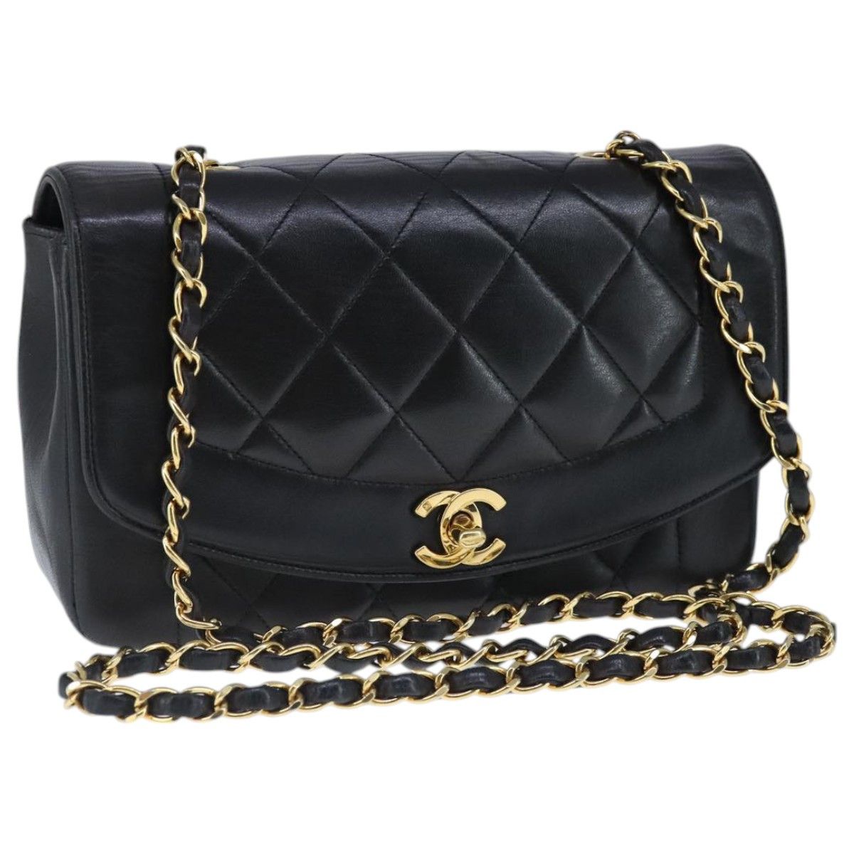 Chanel Diana Black Leather Shoulder Bag (Pre-Owned) Size ONE SIZE - 1 Thumbnail