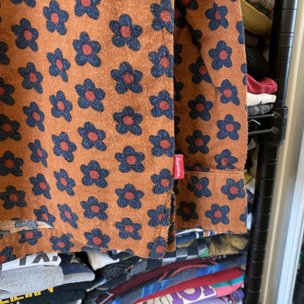 Supreme Supreme Hooded Flower Shirt Orange 2015 Vintage Designer Size US XL / EU 56 / 4 - 4 Thumbnail