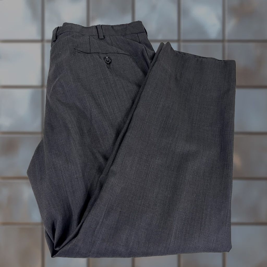 Ted Baker Ted Baker London Dress Pants Men's Gray 36 x 29 100% Wool Flat Front Italian Fabrics Size US 36 / EU 52 - 1 Thumbnail