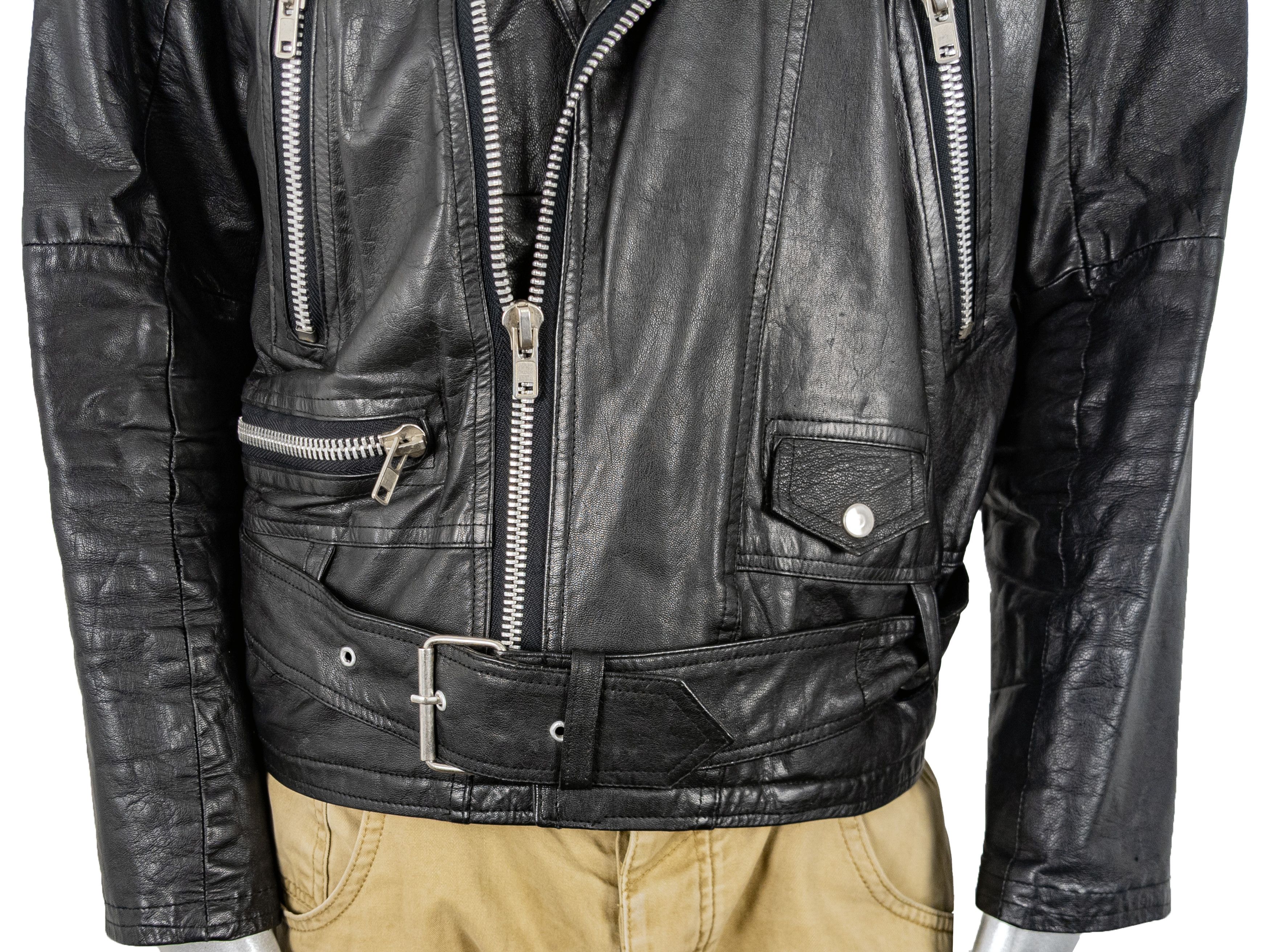 Vintage Vintage 80s Diamond Black Leather Motorcycle Biker Jacket Size US M / EU 48-50 / 2 - 11 Thumbnail