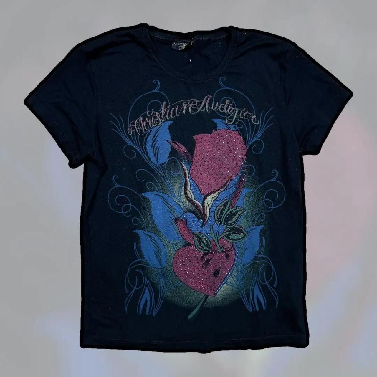 Ed Hardy Ed Hardy Vintage Crystals T shirt y2k baby blue Size M / US 6-8 / IT 42-44 - 1 Thumbnail