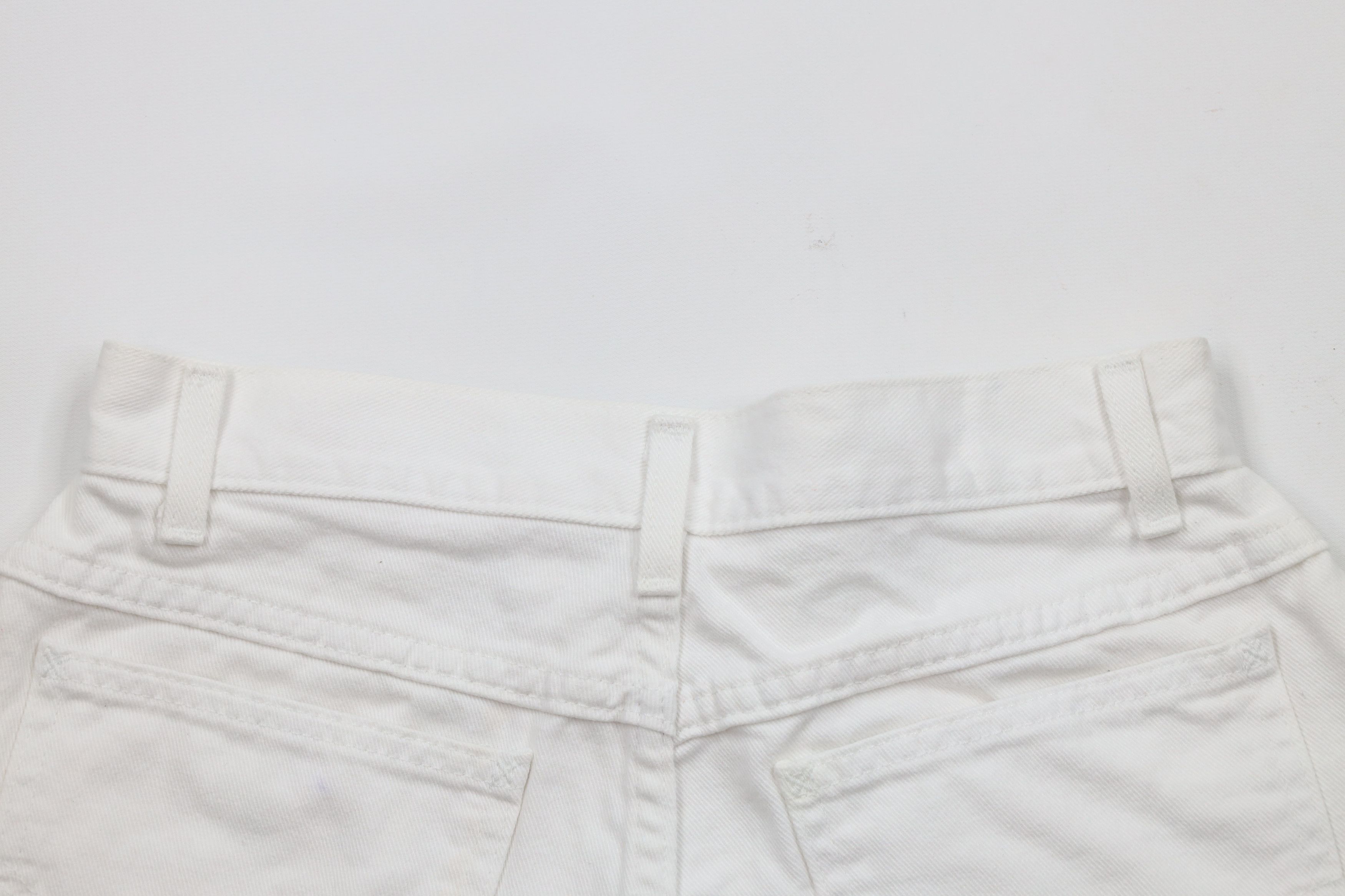 Lee × Vintage Vtg 90s Lee Above Knee Denim Jean Shorts Jorts White USA Size 27" / US 4 / IT 40 - 12 Thumbnail